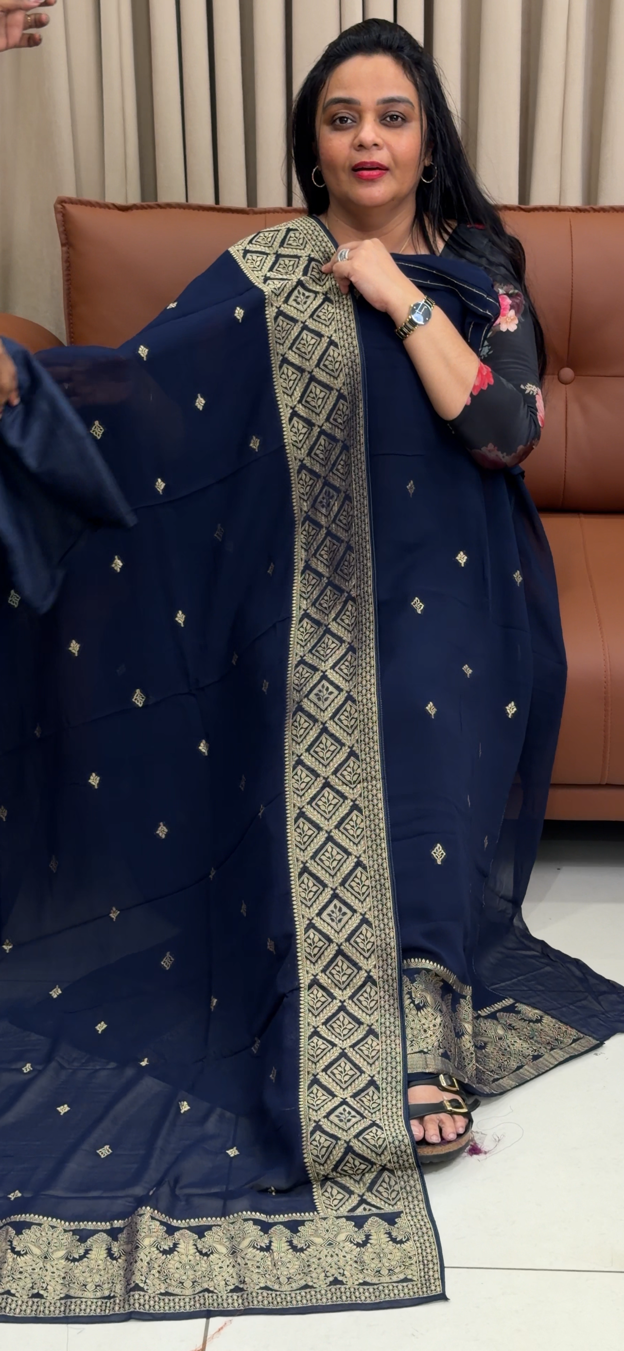 VISCOSE GEORGETTE UNSTITCHED SALWAR SUITS - IHA 34911
