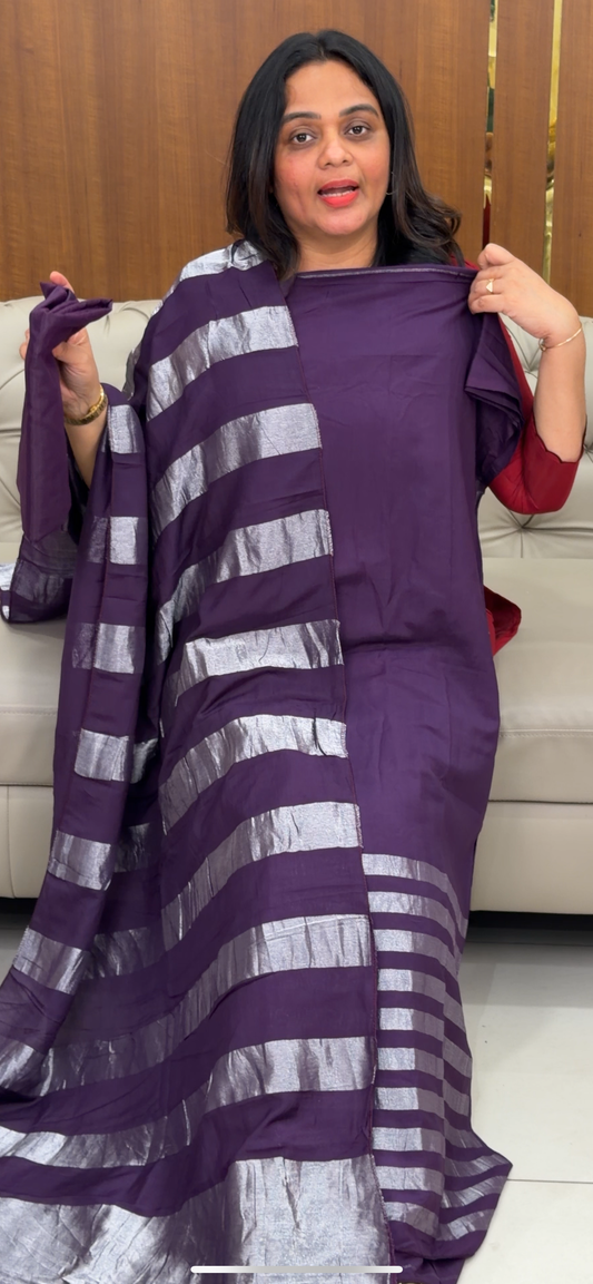 MUL CHANDERI UNSTITCHED SALWAR SUITS - IHA 29856