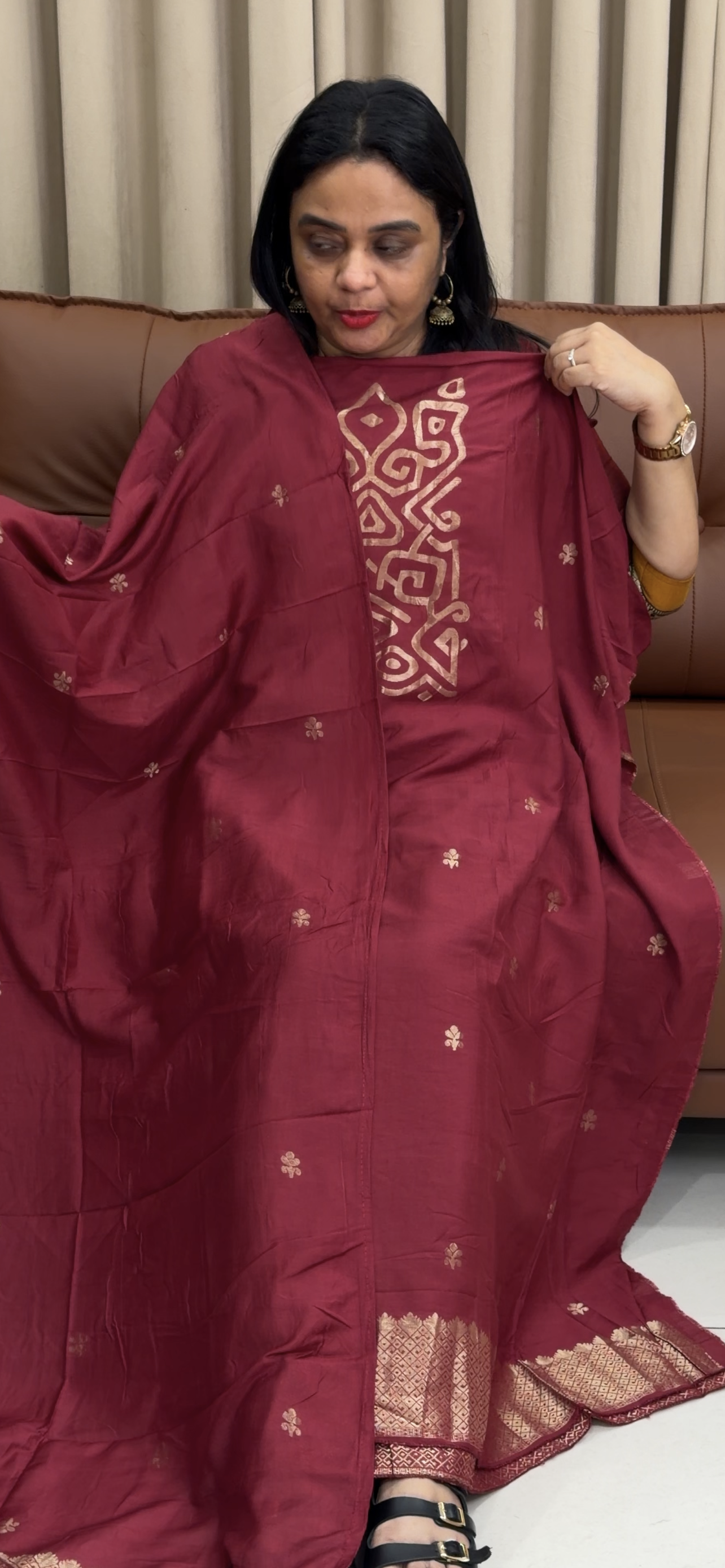 SEMI BANARASI UNSTITCHED SALWAR SALWAR SUITS - IHA 34184