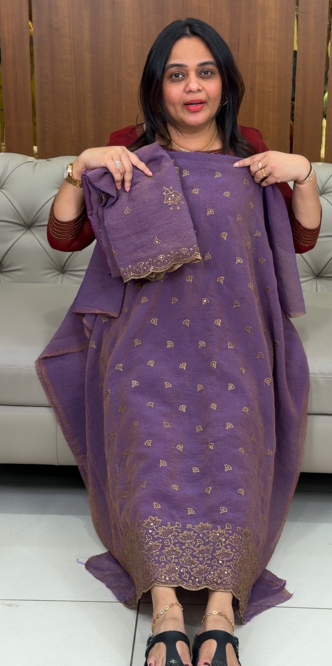 FORWARD CRUSHED TISSUE UNSTITCHED SALWAR SUITS - IHA 28901