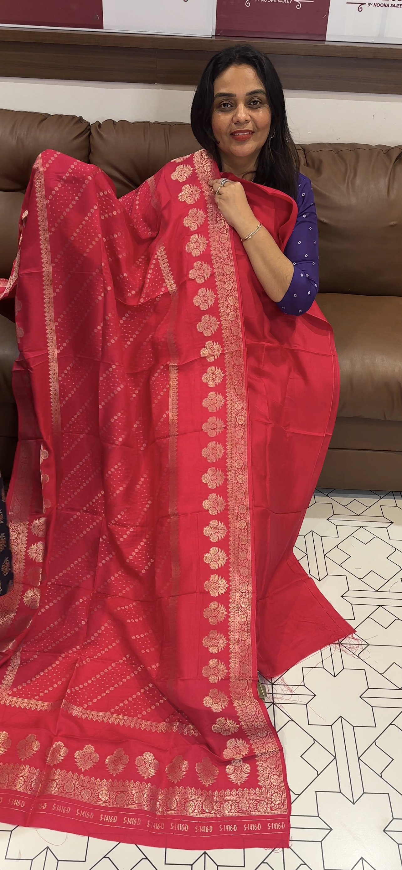 SILK BANARASI UNSTITCHED SALWAR SUITS - IHA 31263