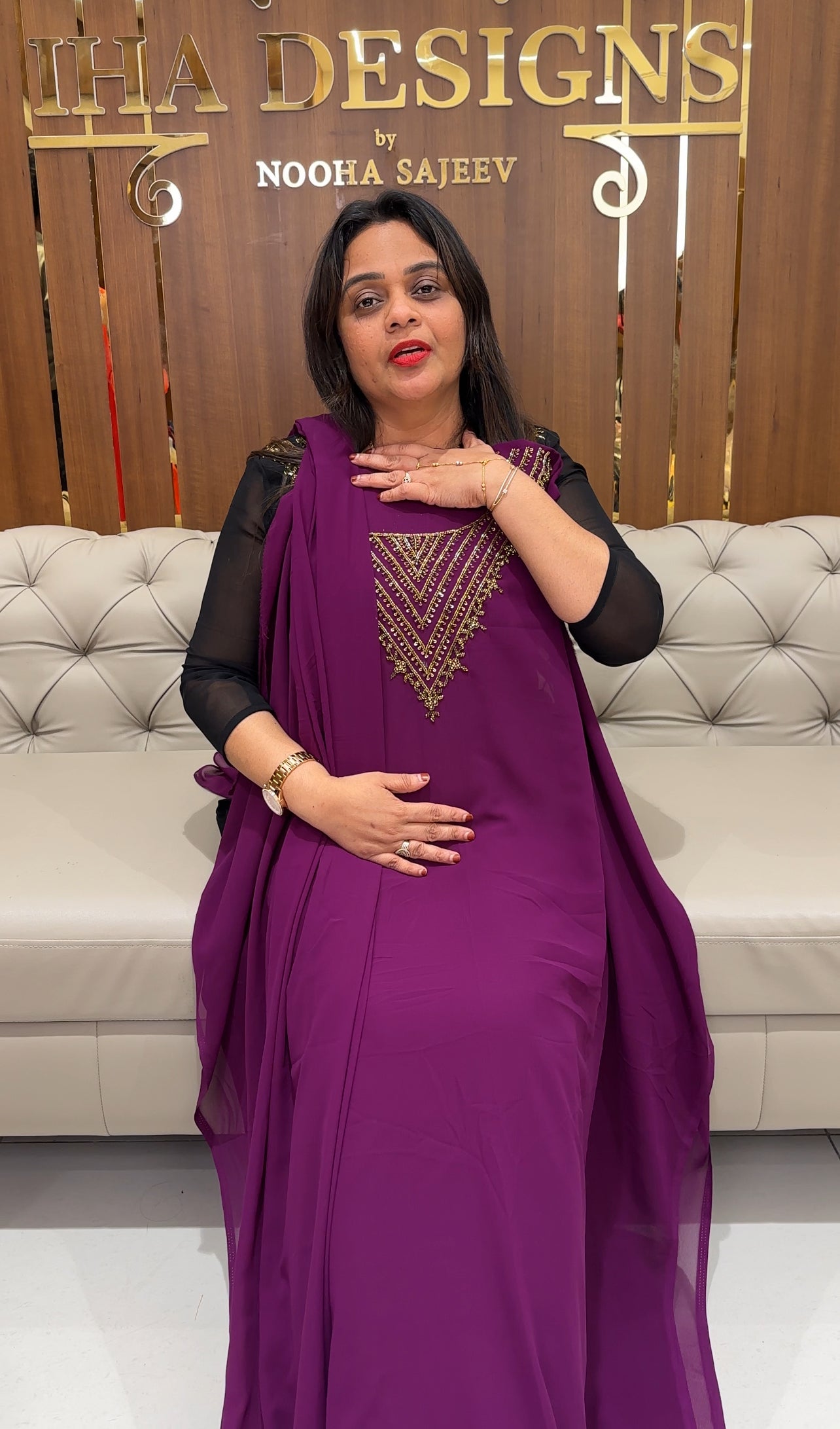 FORWARD GEORGETTE TOP,BOTTOM AND DUPATTA  - IHA 24317
