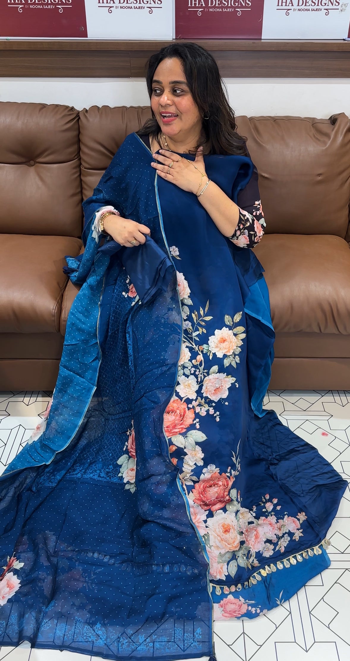 FORWARD PRINTED CRAPE UNSTITCHED SALWAR SUITS - IHA 26585