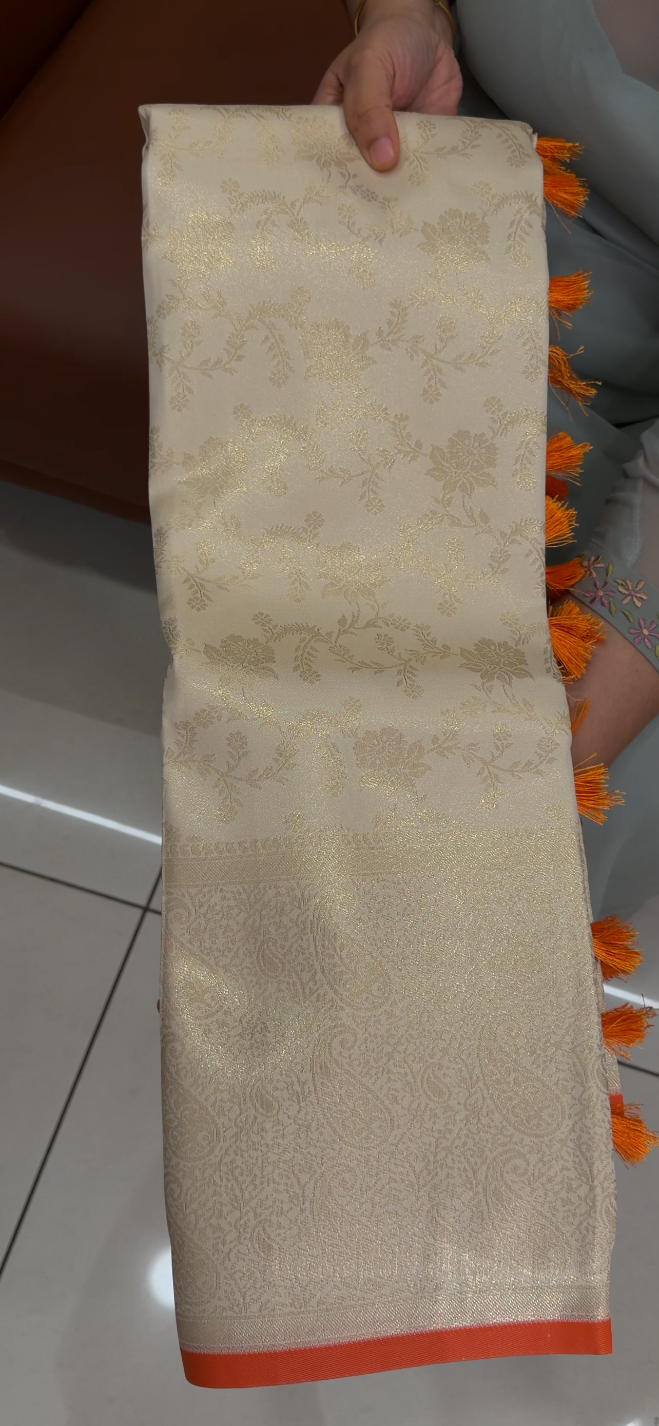 SEMI BROCADE ONAM SAREES - IHA 34523