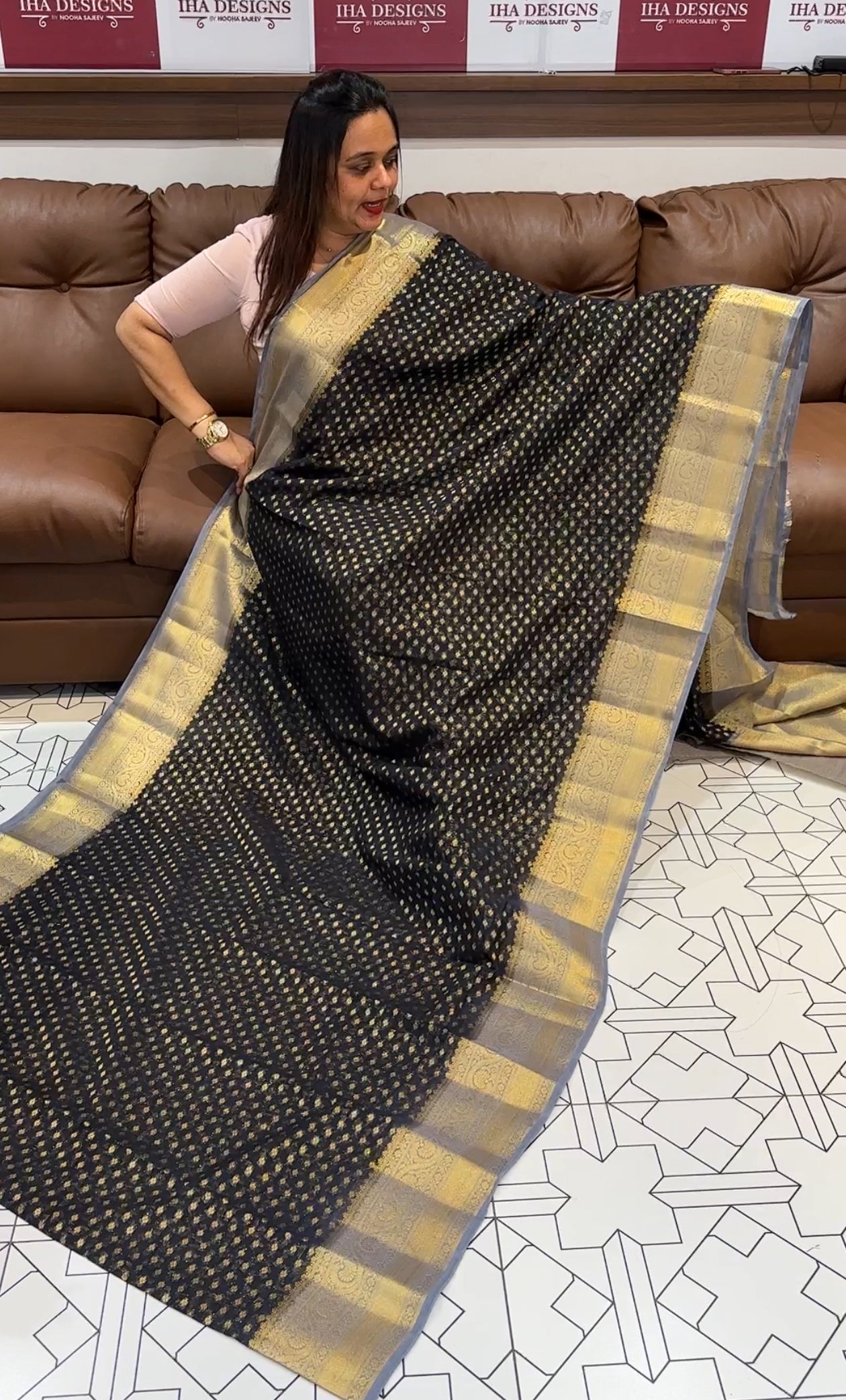 GEORGETTE BANARASI  SAREE - IHA 14648