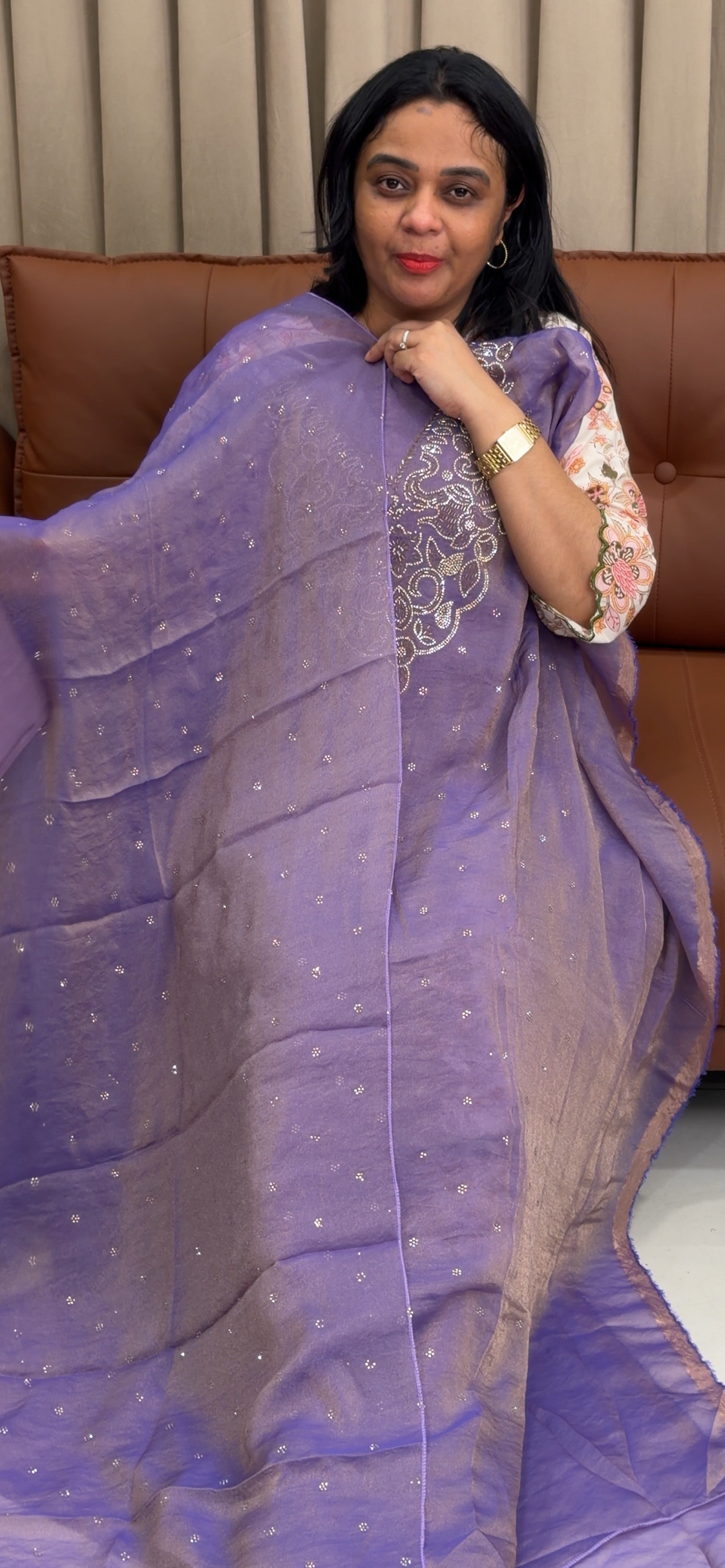 SHIMMER TISSUE UNSTITCHED SALWAR SUITS - IHA 35890