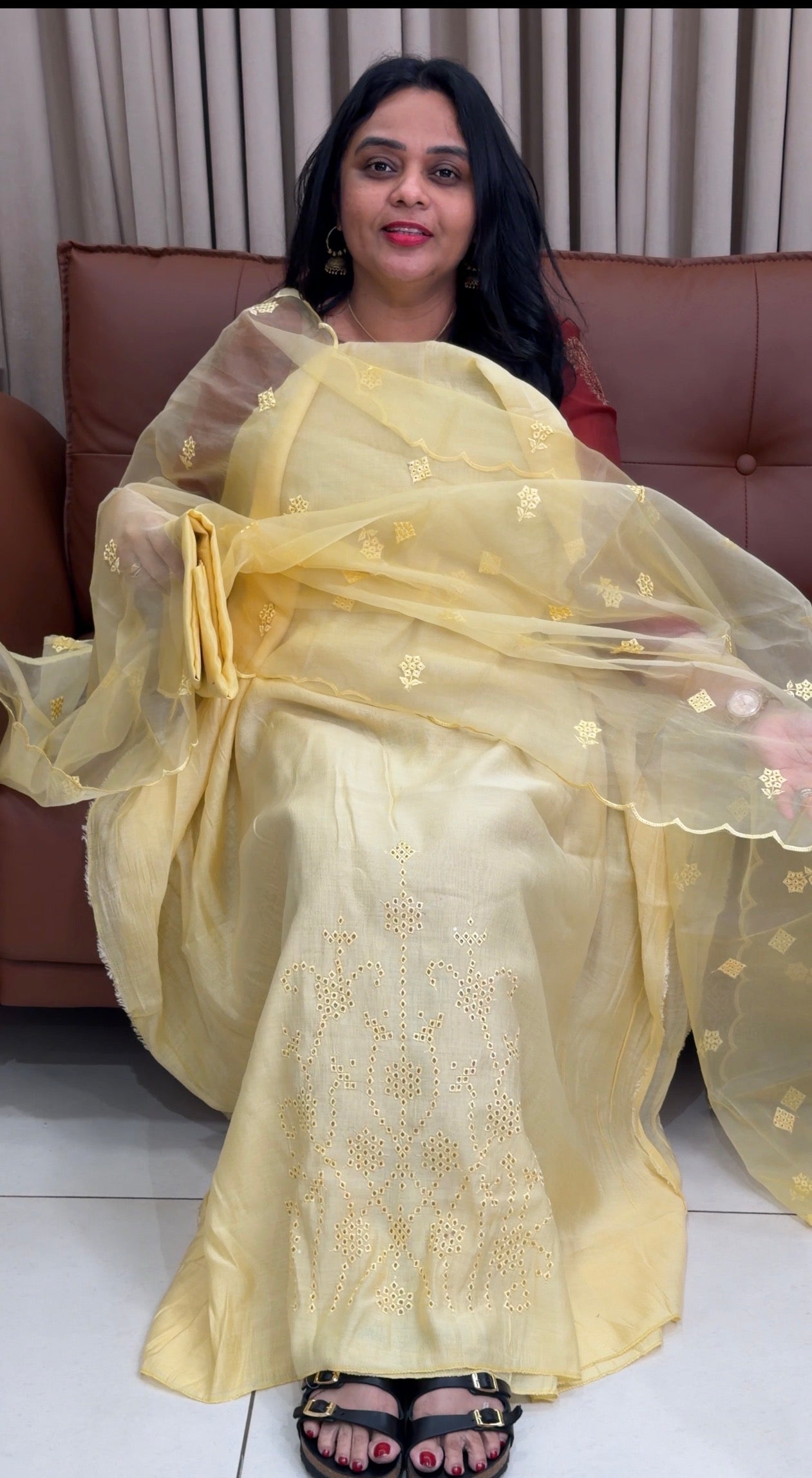 MALAI CHANDERI UNSTITCHED SALWAR SUITS - IHA 34547