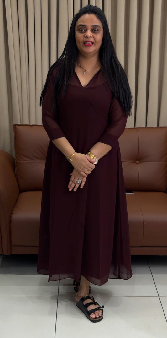 IHA'S IN-HOUSE GEORGETTE TUNIC TOPS - IHA 34764