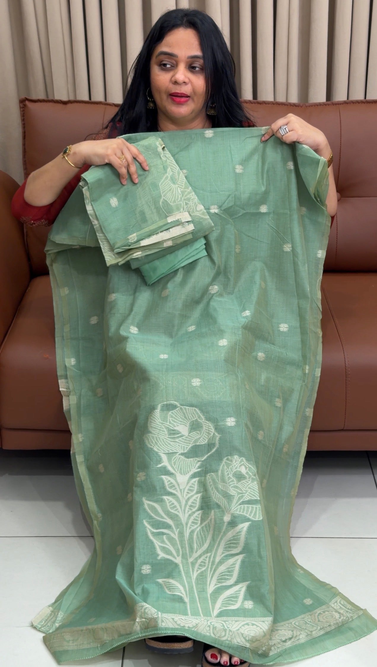 JAMDANI UNSTITCHED SALWAR SUITS - IHA 34556