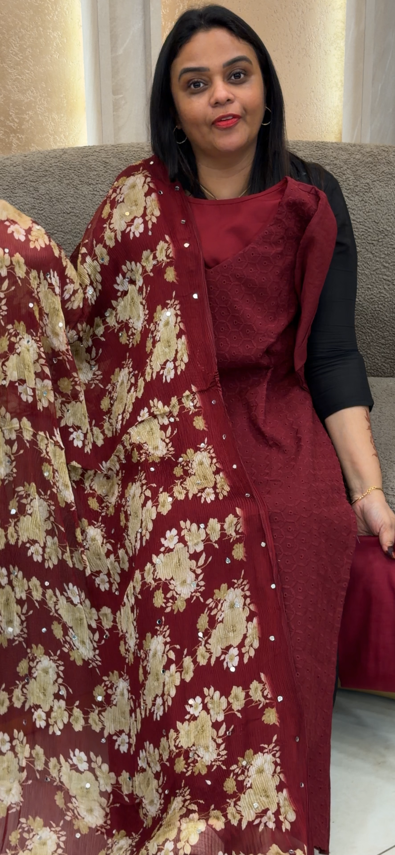 IHA'S IN-HOUSE COTTON HAKOBA TOP, BOTTOM AND DUPATTA - IHA 33728