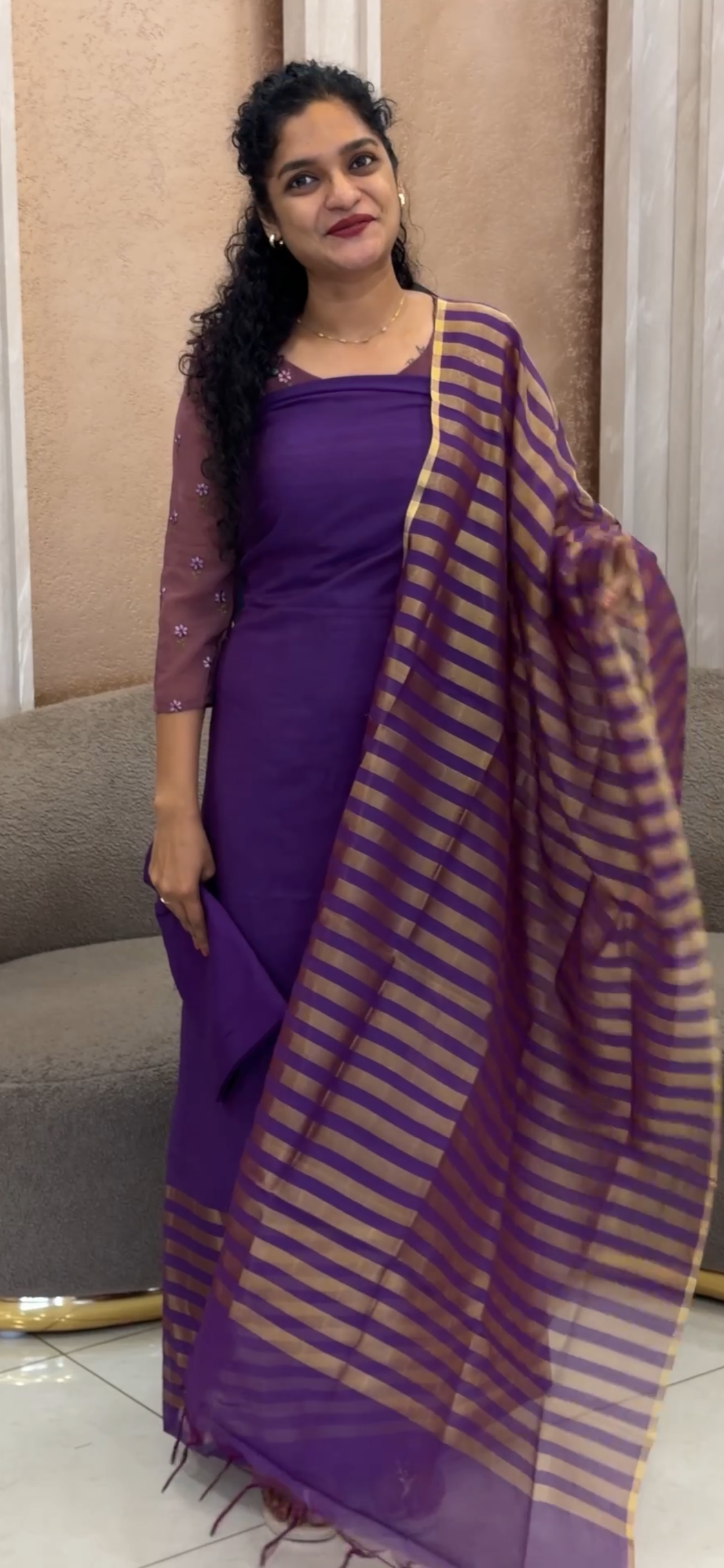 CHANDERI UNSTITCHED SALWAR SUITS  - IHA 33290
