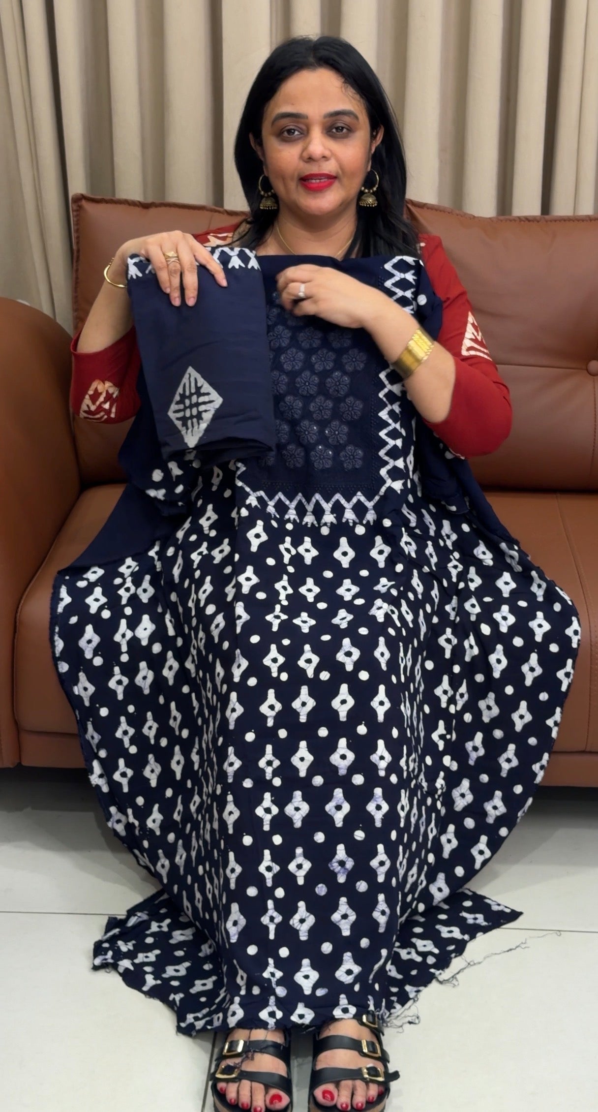 BATIK PRINTED UNSTITCHED SALWAR SUITS - IHA 34108
