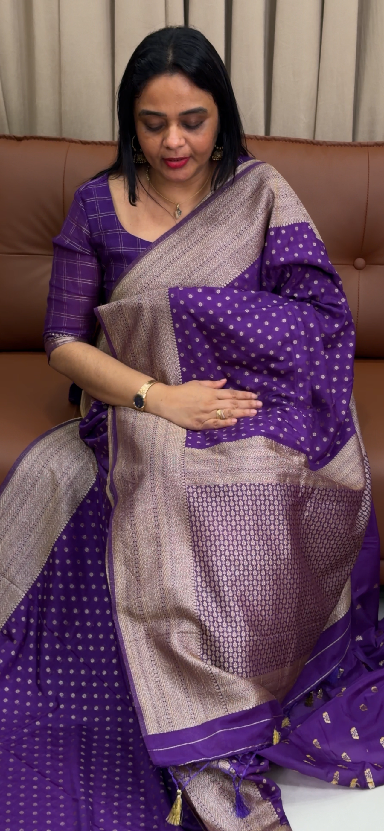 SEMI BANARASI SAREES - IHA 33874