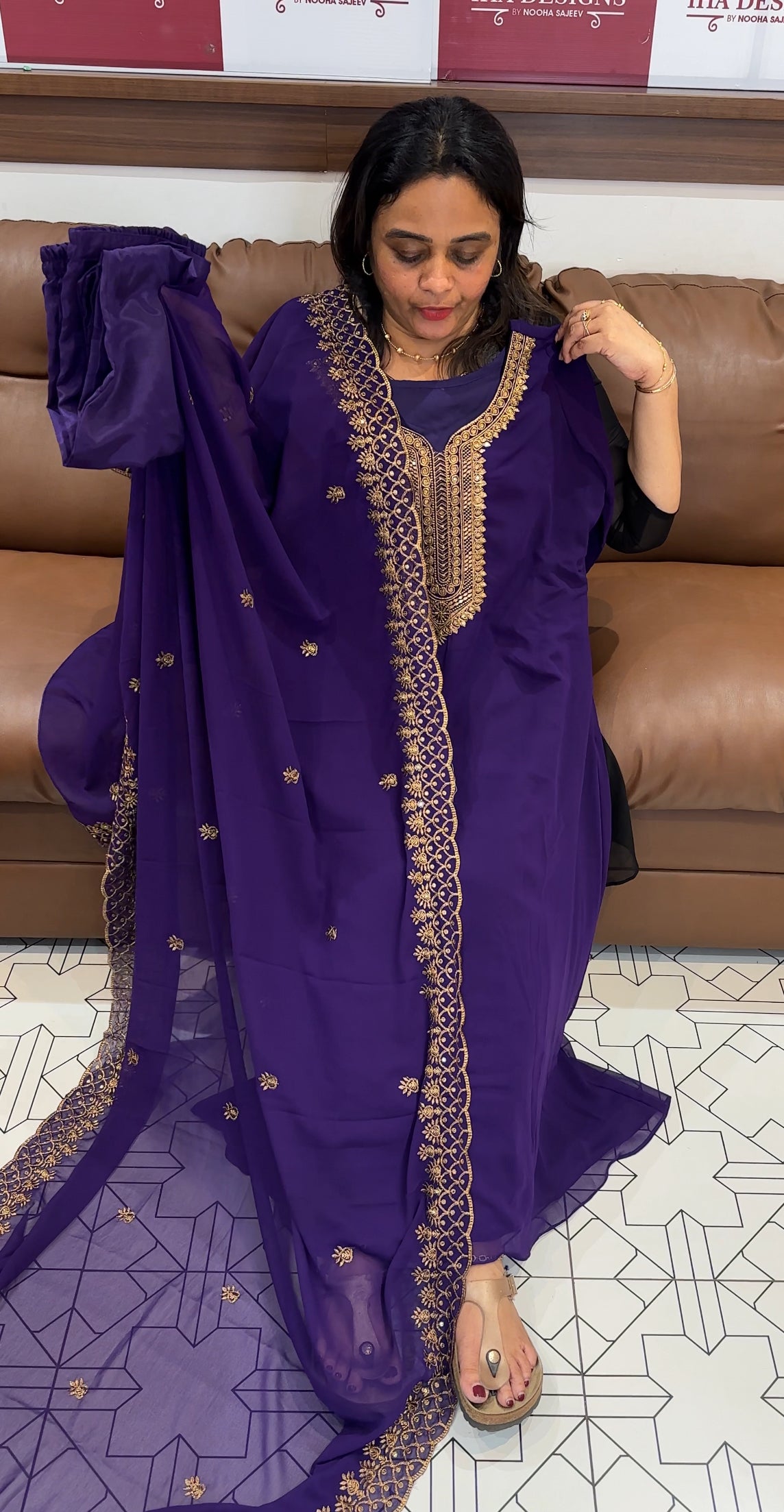 FORWARD GEORGETTE ALINE TOP ,BOTTOM AND DUPATTA - IHA 26593