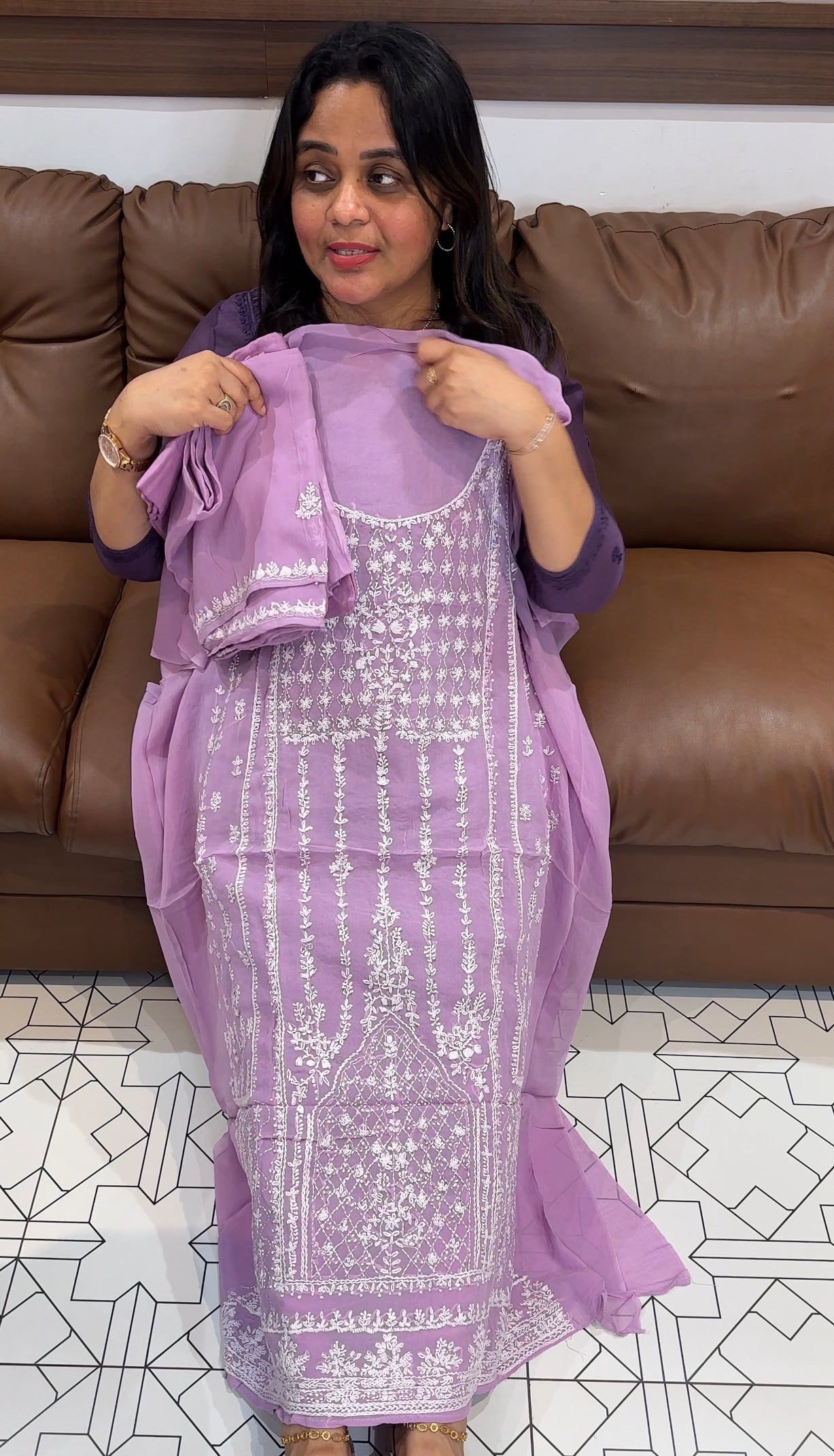 VISCOSE GEORGETTE UNSTITCHED SALWAR SUITS -  IHA 27156