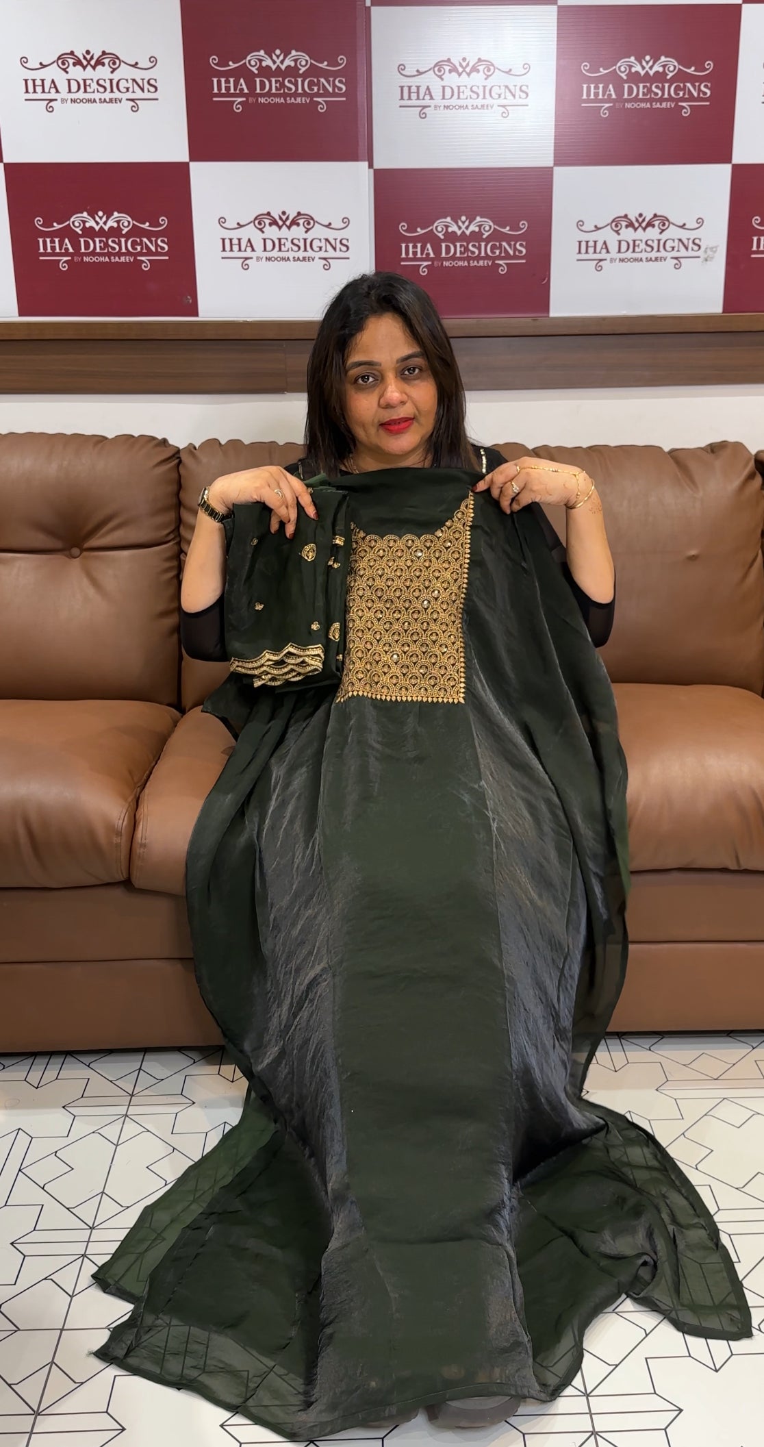 VELVET ORGANZA UNSTITCHED SALWAR SUITS - IHA 23997