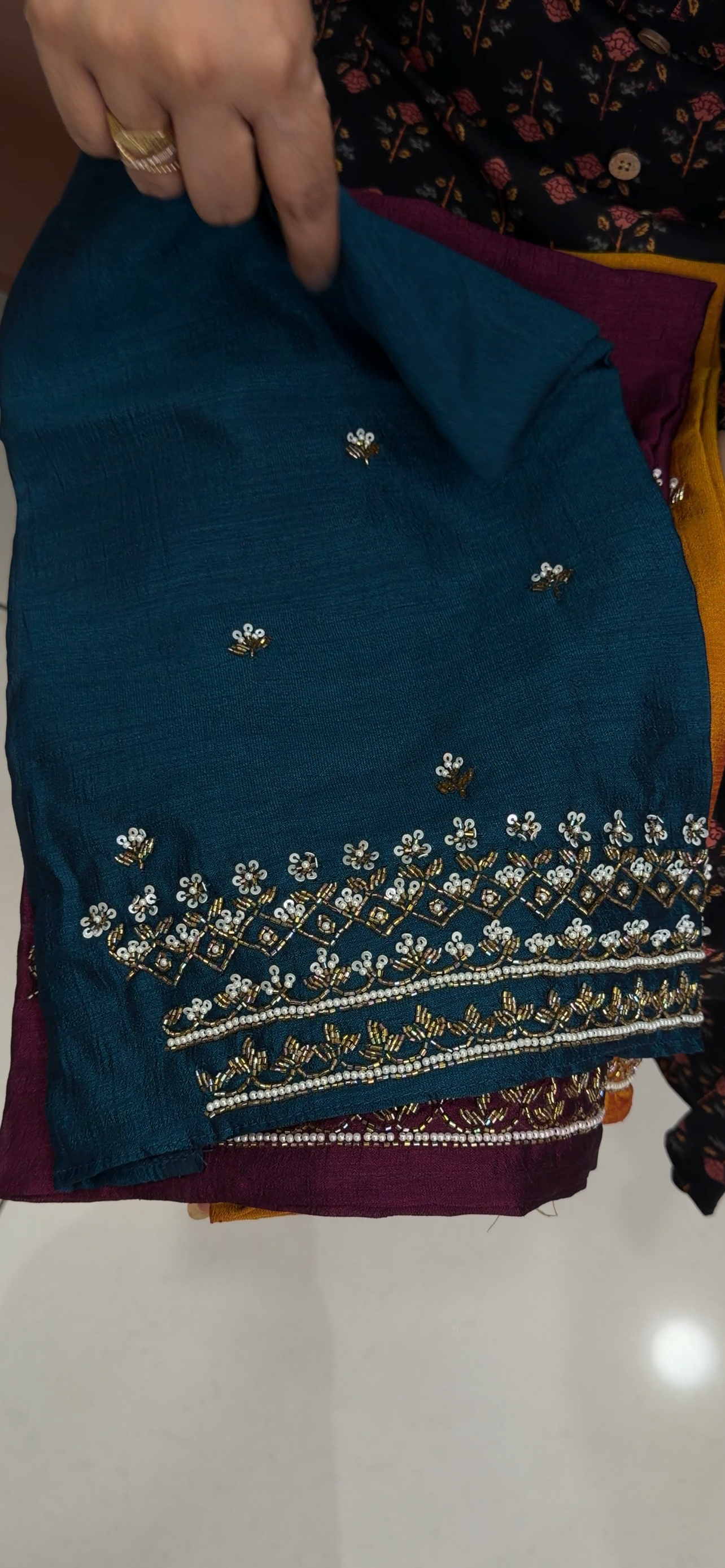 HANDWORKED BLOUSE MATERIAL - IHA 34574