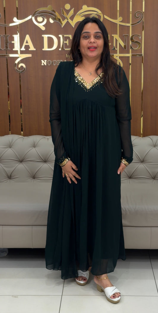 IHA'S IN-HOUSE GEORGETTE ALINE TOPS AND DUPATTA - IHA 29145