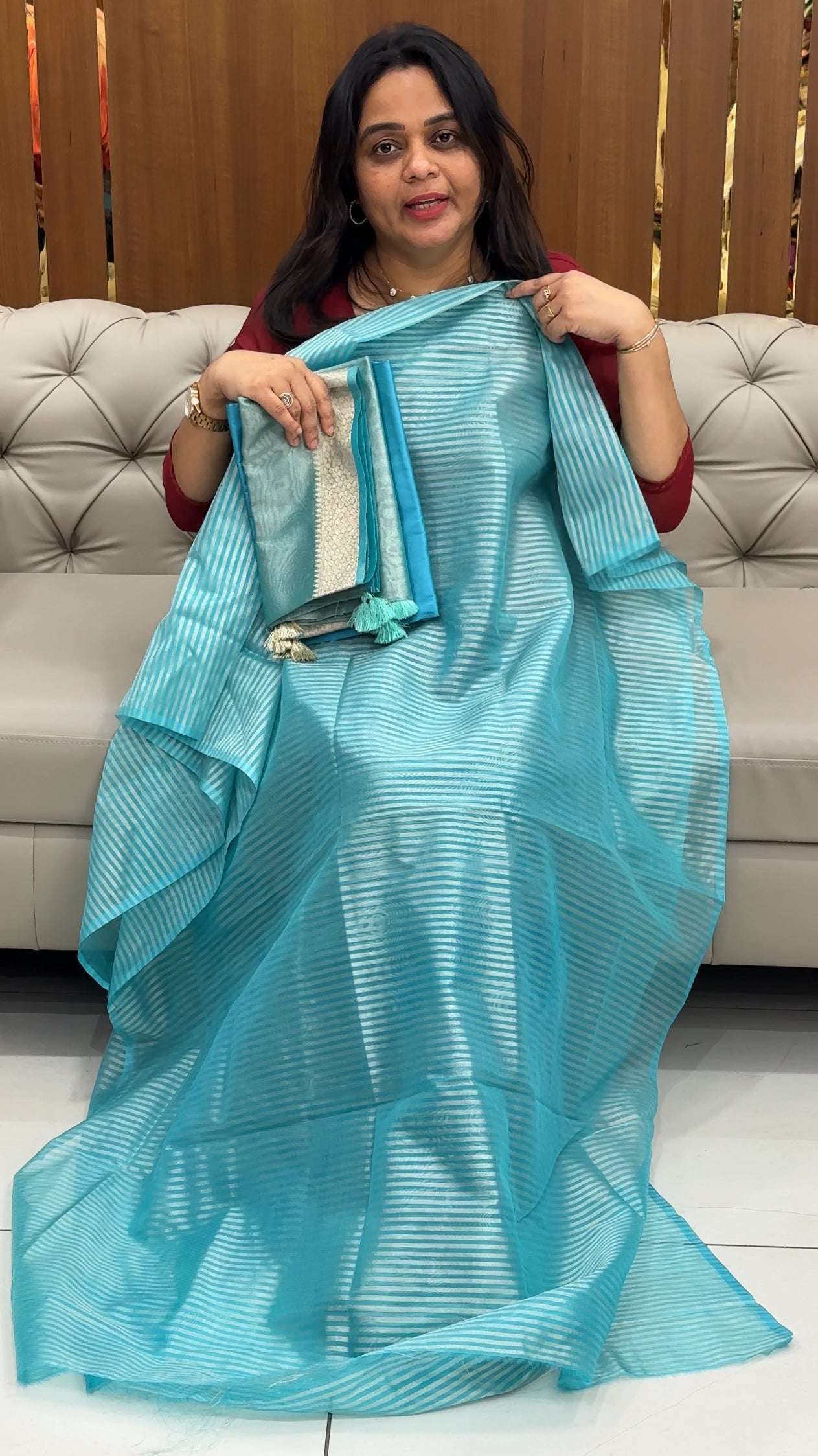 TISSUE BANARASI UNSTITCHED SALWAR SUITS - IHA 28680