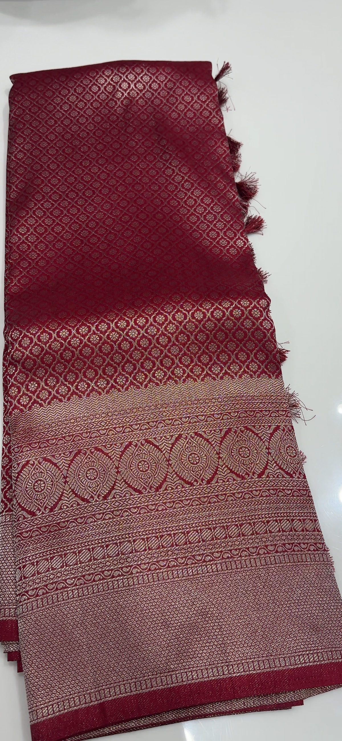 SEMI BROCADE SAREES - IHA 35491