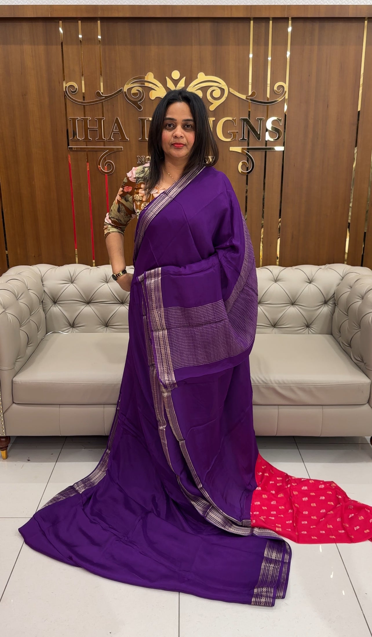 PLATINUM CHIFFON SAREES  - IHA 25322
