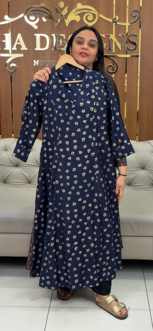 IHA'S IN-HOUSE MUL CHANDERI ALINE TOPS - IHA 32305