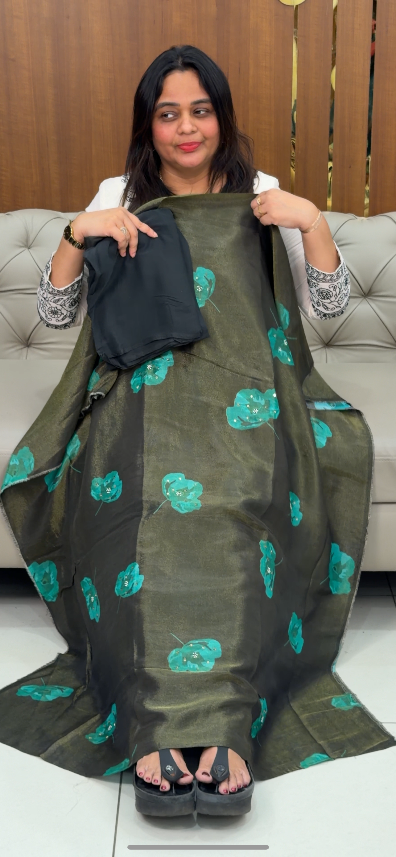 TISSUE UNSTITCHED SALWAR SUITS - IHA 28934