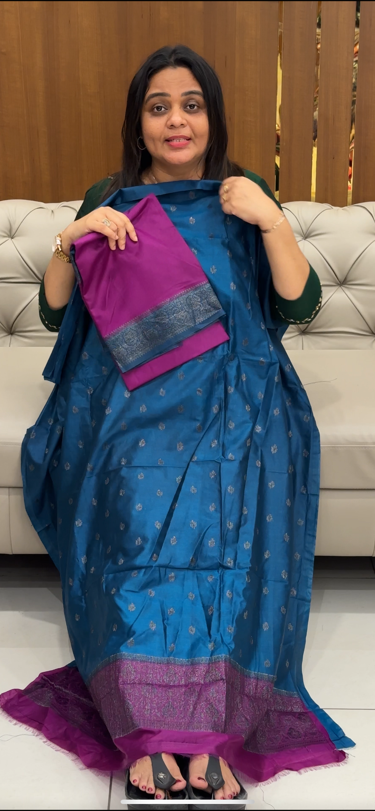 BANARASI TUSSUR UNSTITCHED SALWAR SUITS - IHA 28544