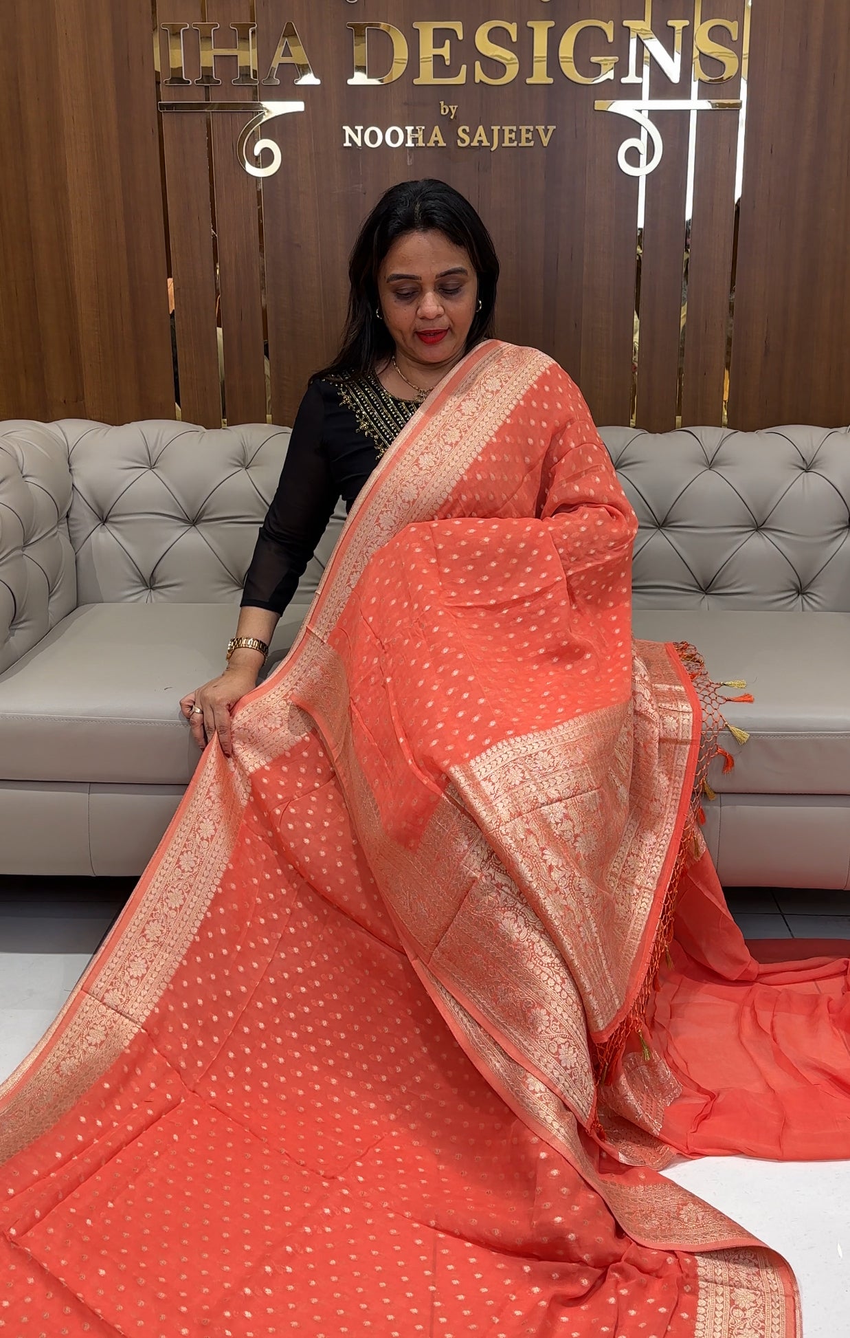 VISCOSE GEORGETTE SAREES - IHA 24343