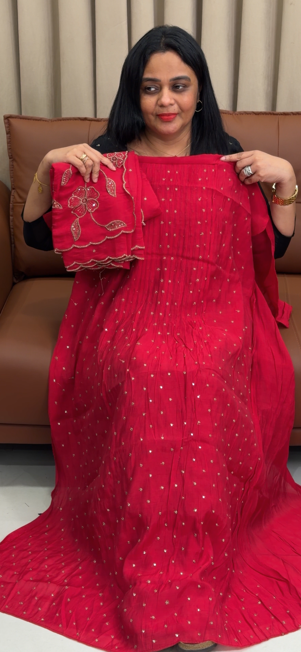MUL CHANDERI UNSTITCHED SALWAR SUITS - IHA 35803