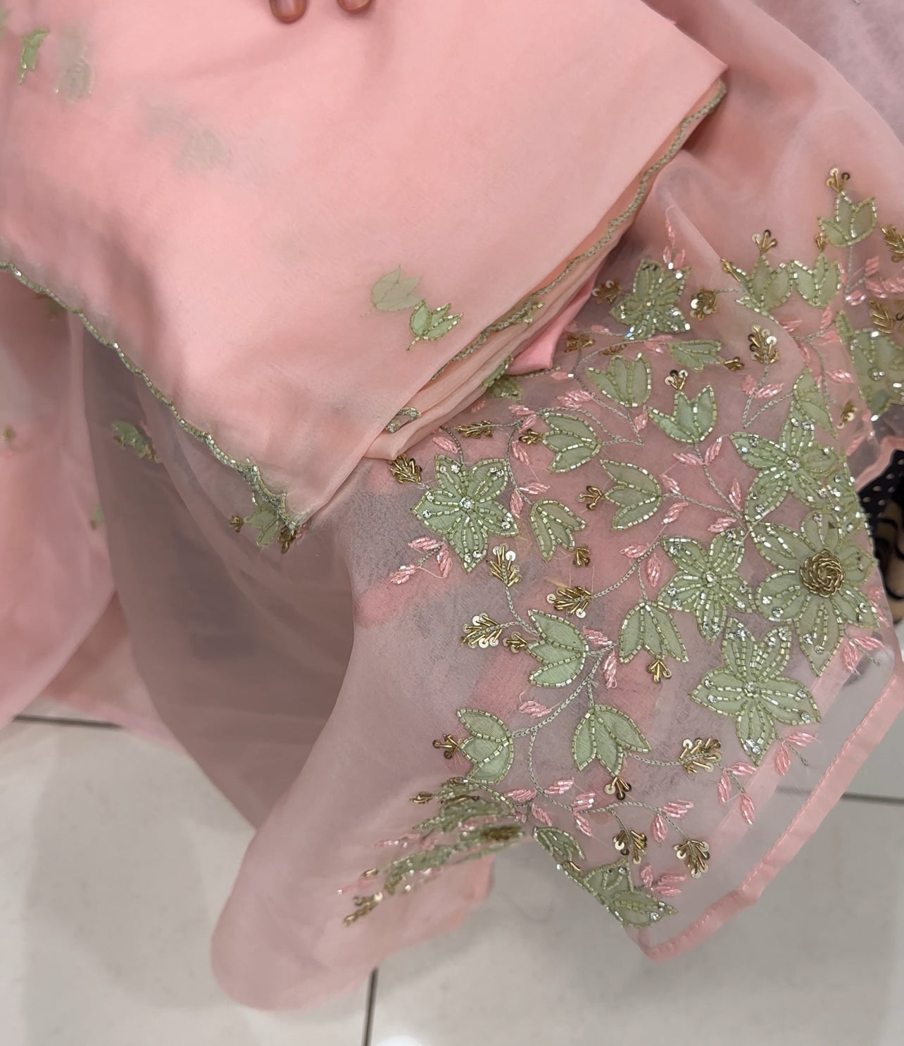NYLON ORGANZA UNSTITCHED SALWAR SUITS - IHA 27632