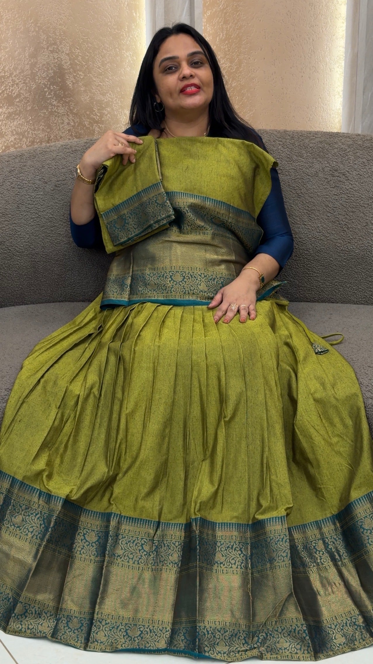 SEMI STITCHED DHAVANI SETS - IHA 33357
