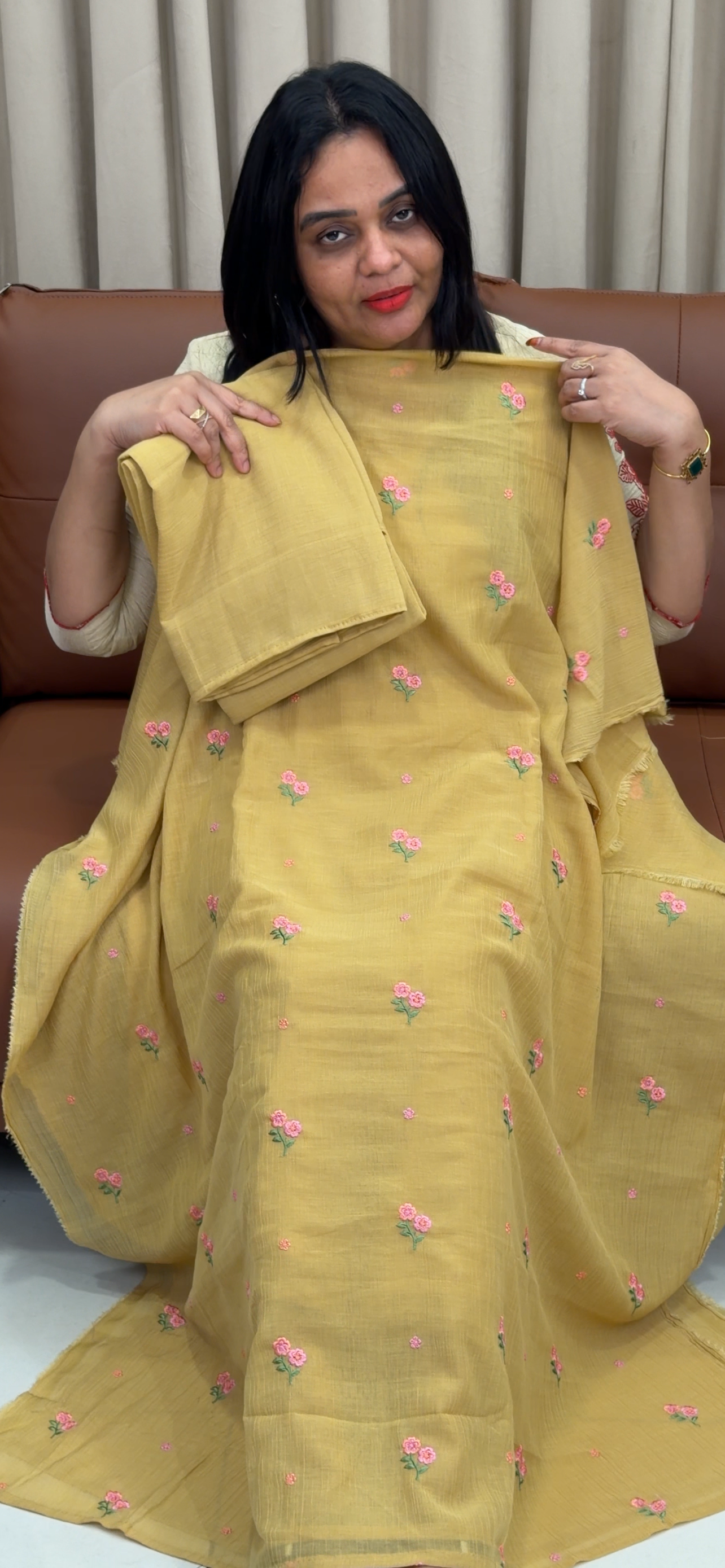 MUL CRUSHED UNSTITCHED SALWAR SUITS - IHA 33409