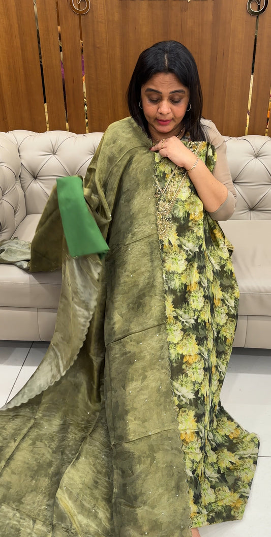 PRINTED TISSUE UNSTITCHED SALWAR SUITS - IHA 27032