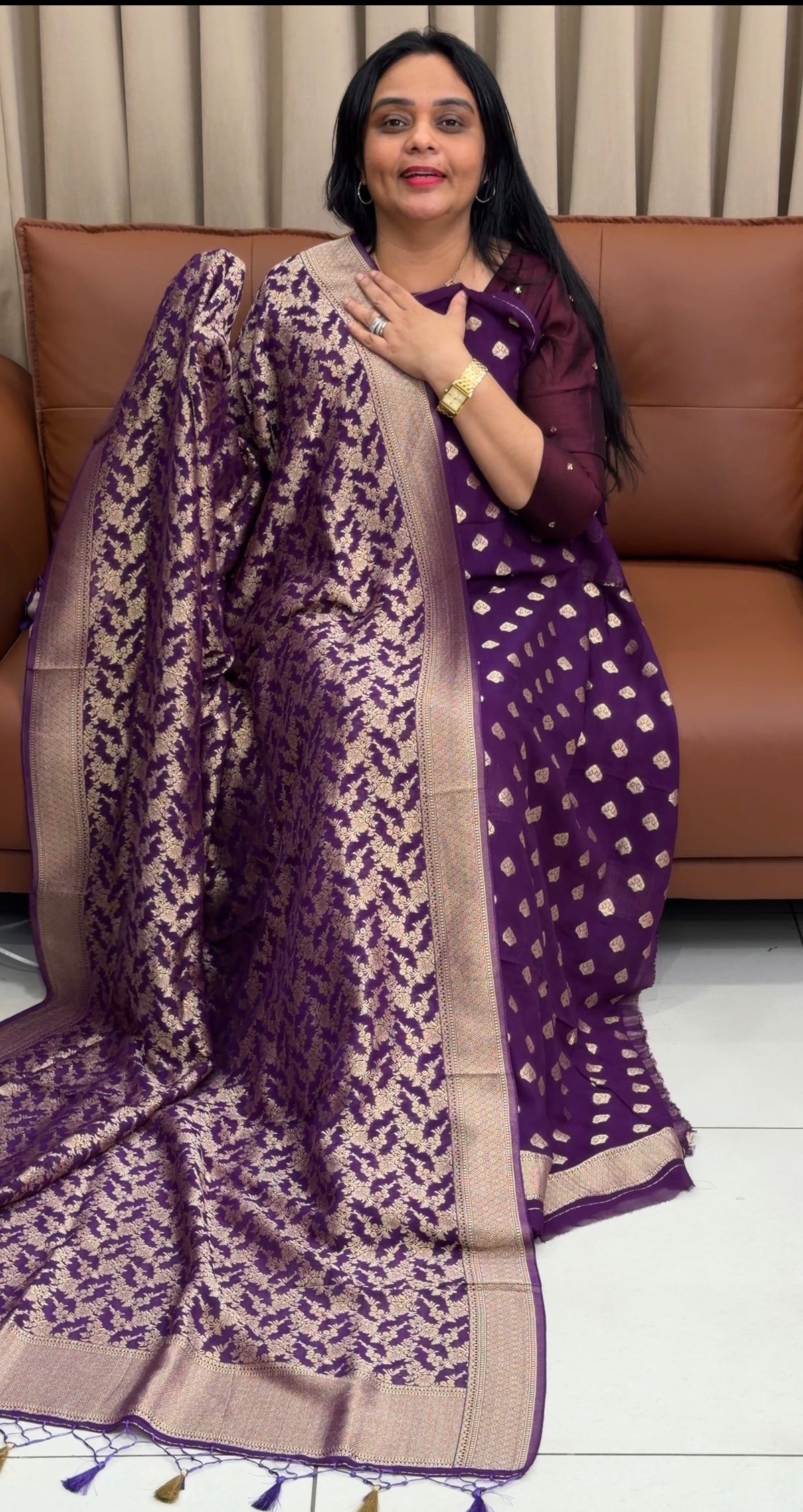 GEORGETTE BANARASI UNSTITCHED SALWAR SUITS - IHA 35298