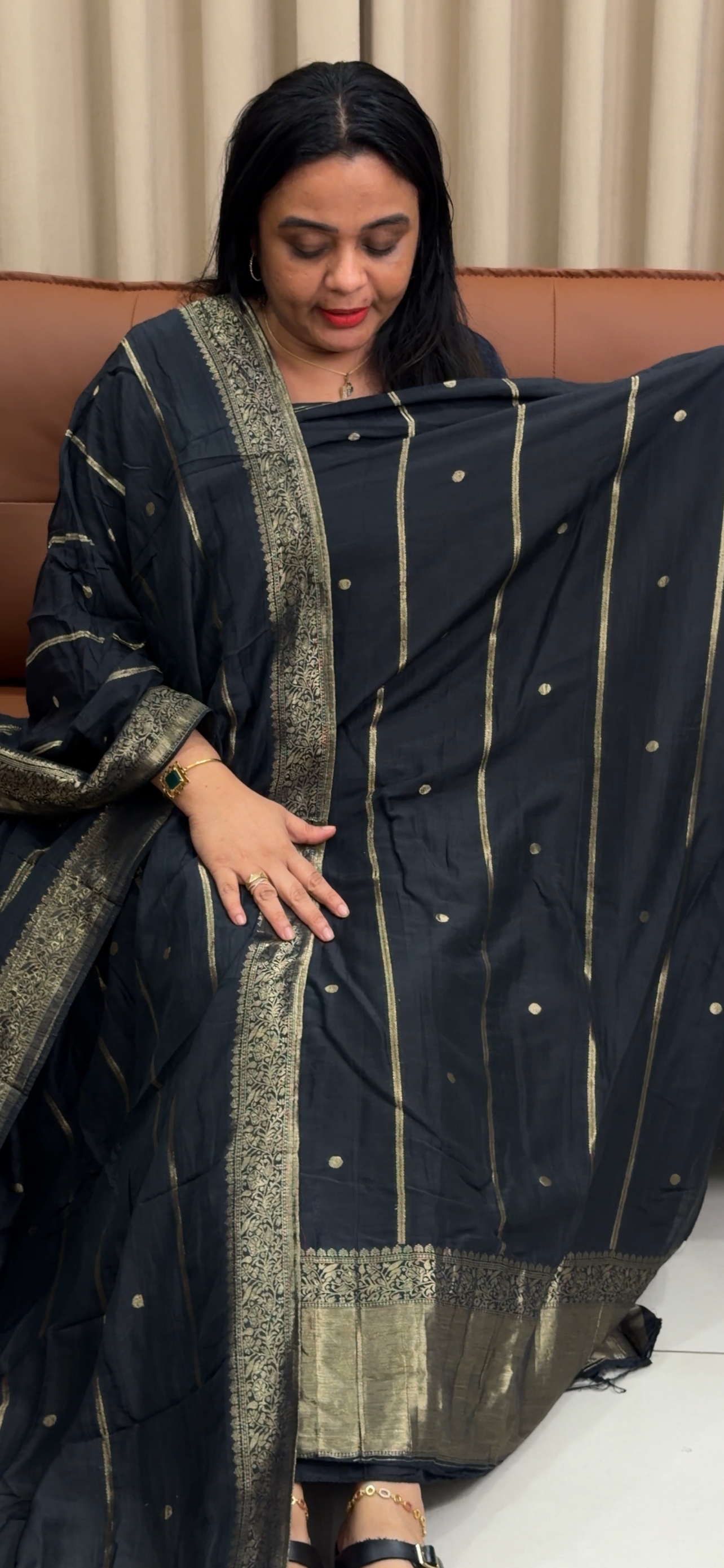 SEMI BANARASI UNSTITCHED SALWAR SUITS - IHA 35256