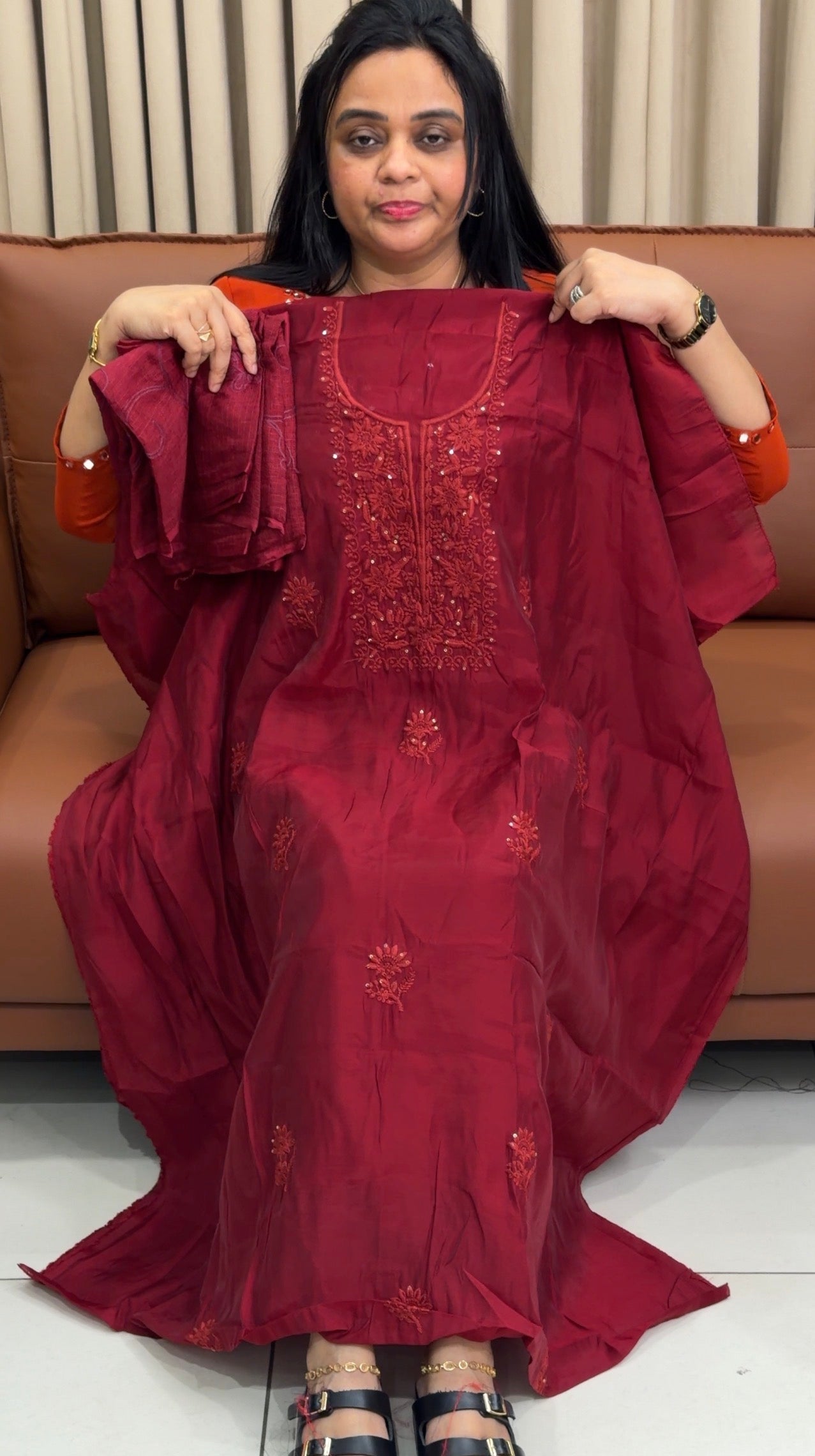 MUL CHANDERI UNSTITCHED SALWAR SUITS - IHA 34947