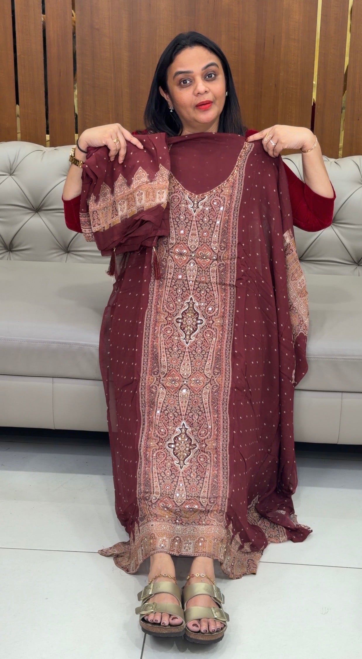 GEORGETTE UNSTITCHED SALWAR SUITS - IHA 33267