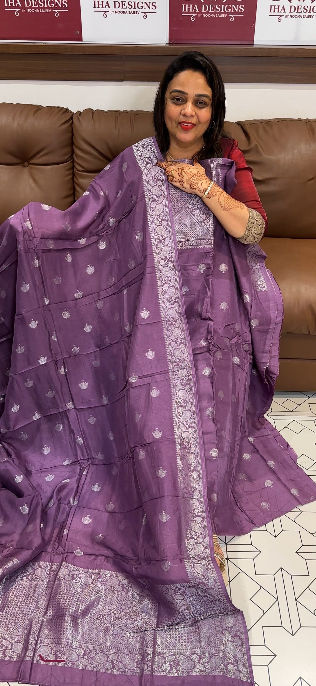 SILK BANARSI UNSTITCHED SALWAR SUITS - IHA 23708