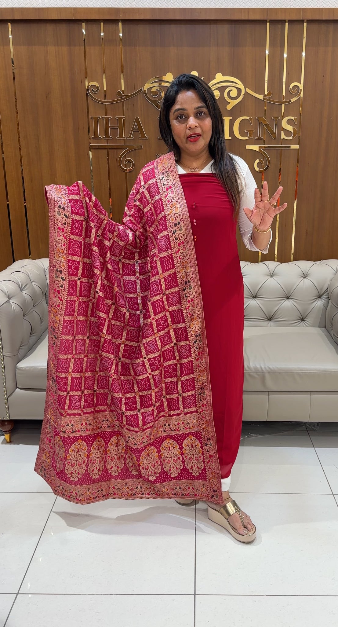 IN-HOUSE FAUX GEORGETTE UNSTITCHED SALWAR SUITS - IHA 24616