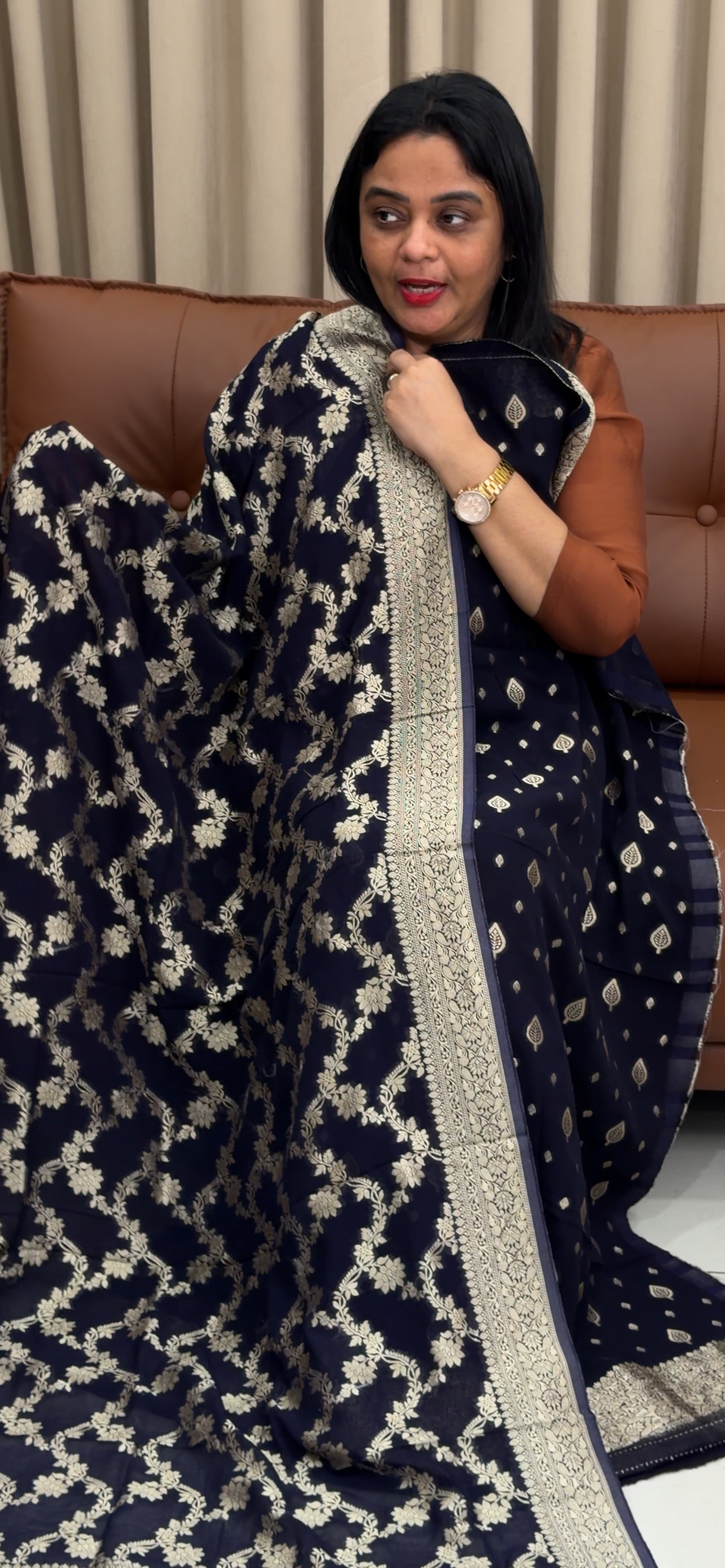 VISCOSE GEORGETTE BANARASI UNSTITCHED SALWAR SUITS - IHA 34264