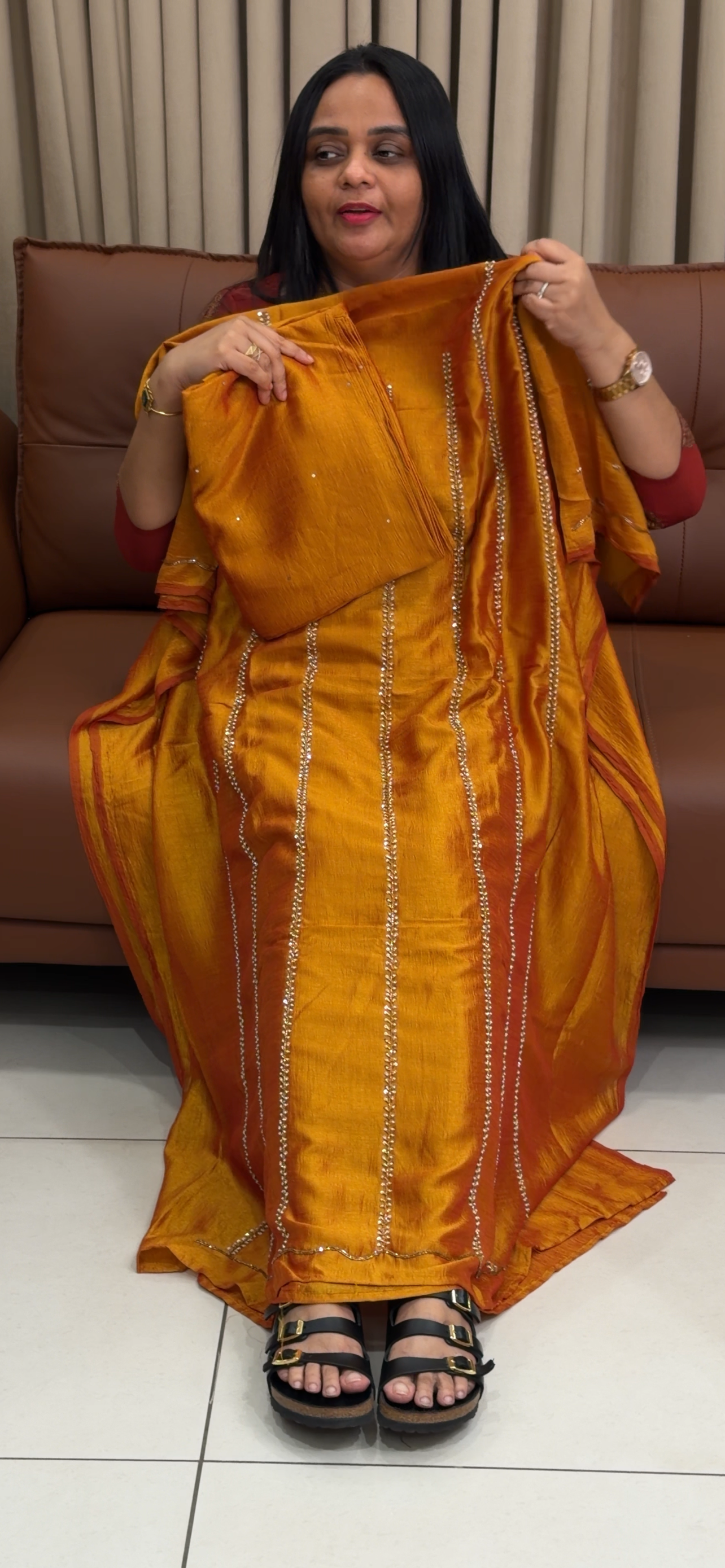 SEMI RAW SILK UNSTITCHED SALWRA SUITS - IHA 34708
