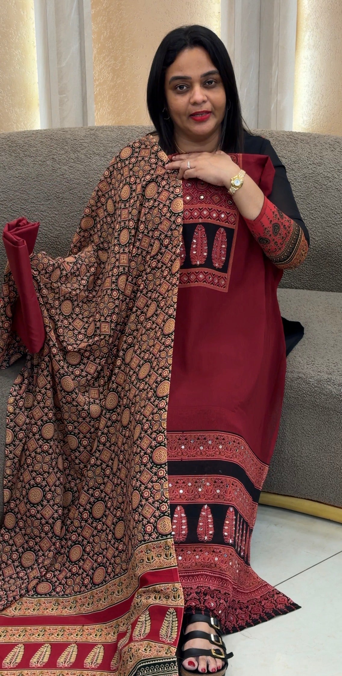 IHA'S IN-HOUSE  GEORGETTE TOP,BOTTOM AND DUPATTA - IHA 34360