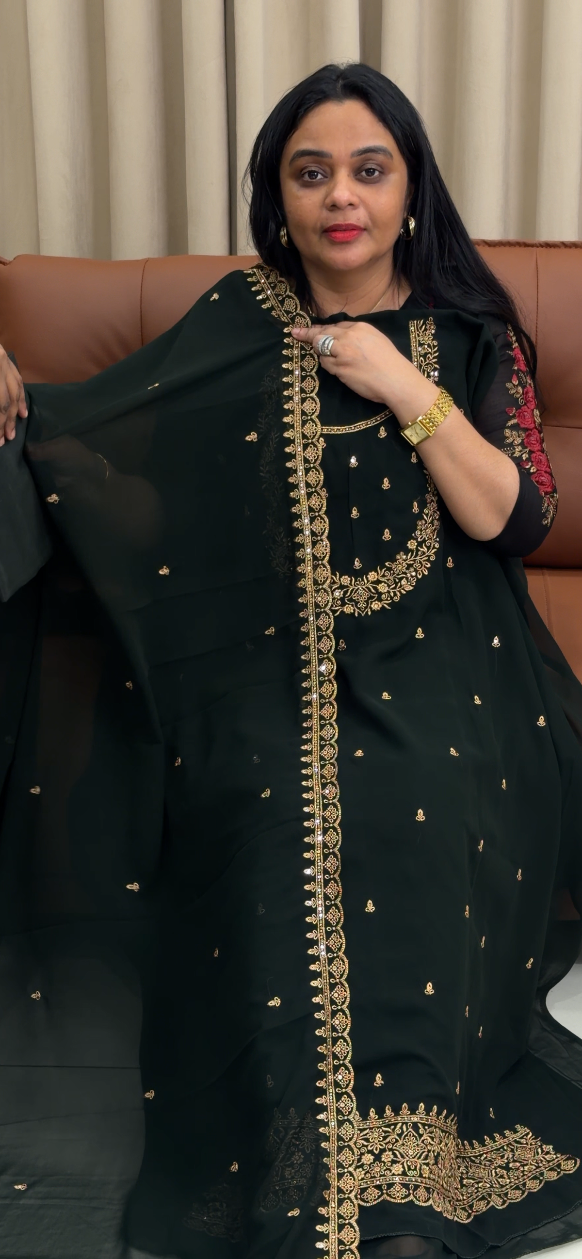 FAUX GEORGETTE UNSTITCHED SALWAR SUITS - IHA 35351