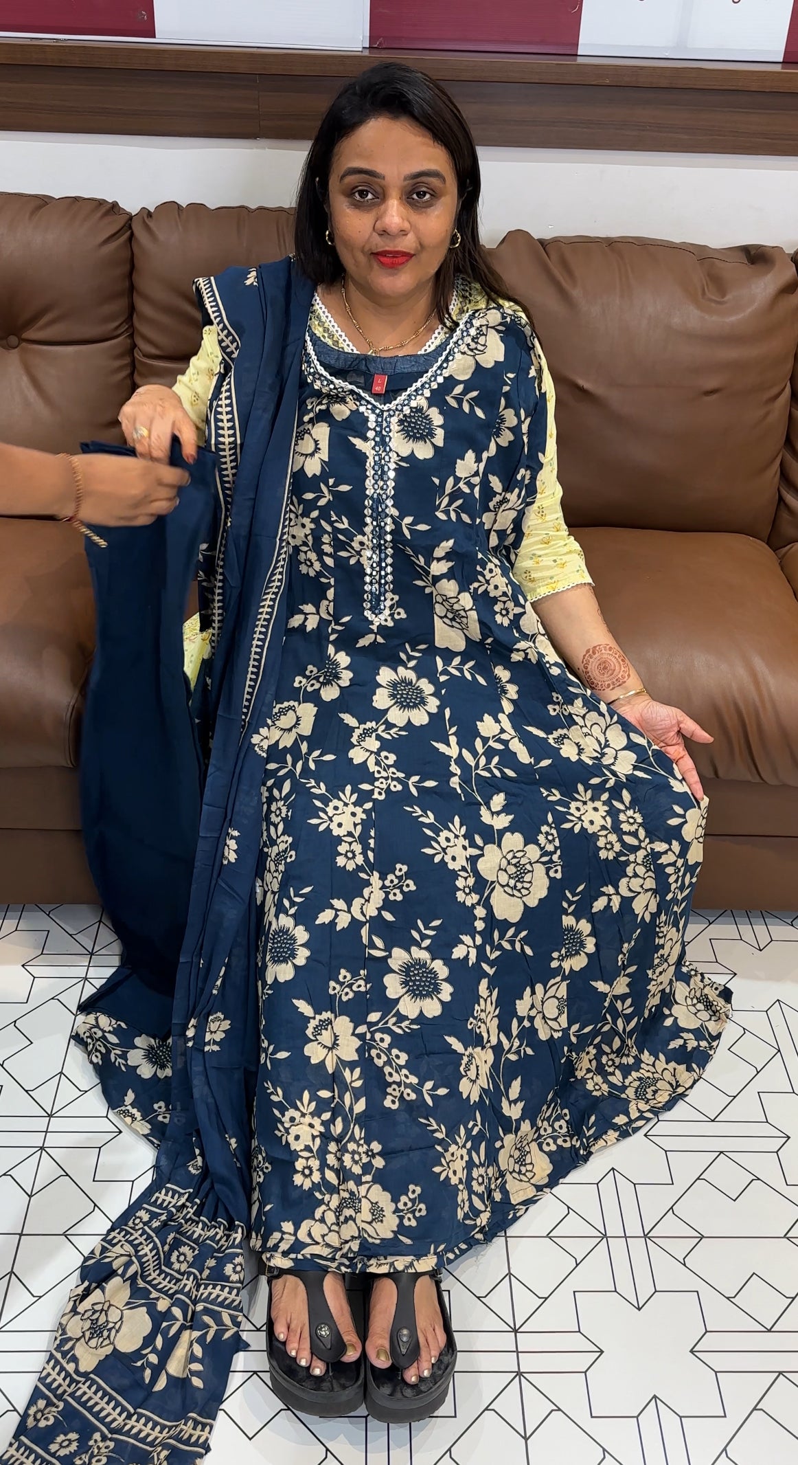 MUL COTTON TOP , BOTTOM AND DUPATTA - IHA 23784