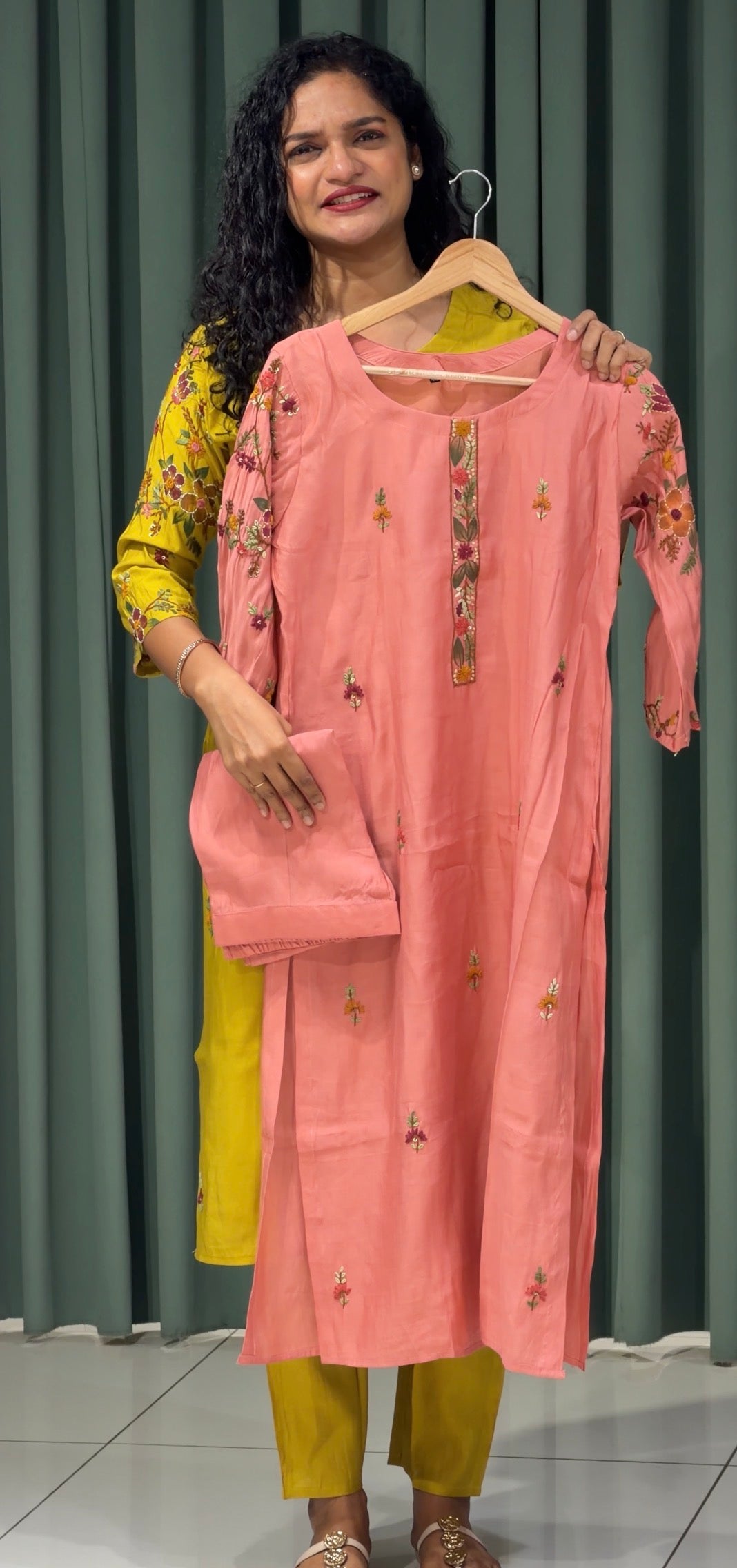 MALAI CHANDERI TOP AND BOTTOM  - IHA 36005