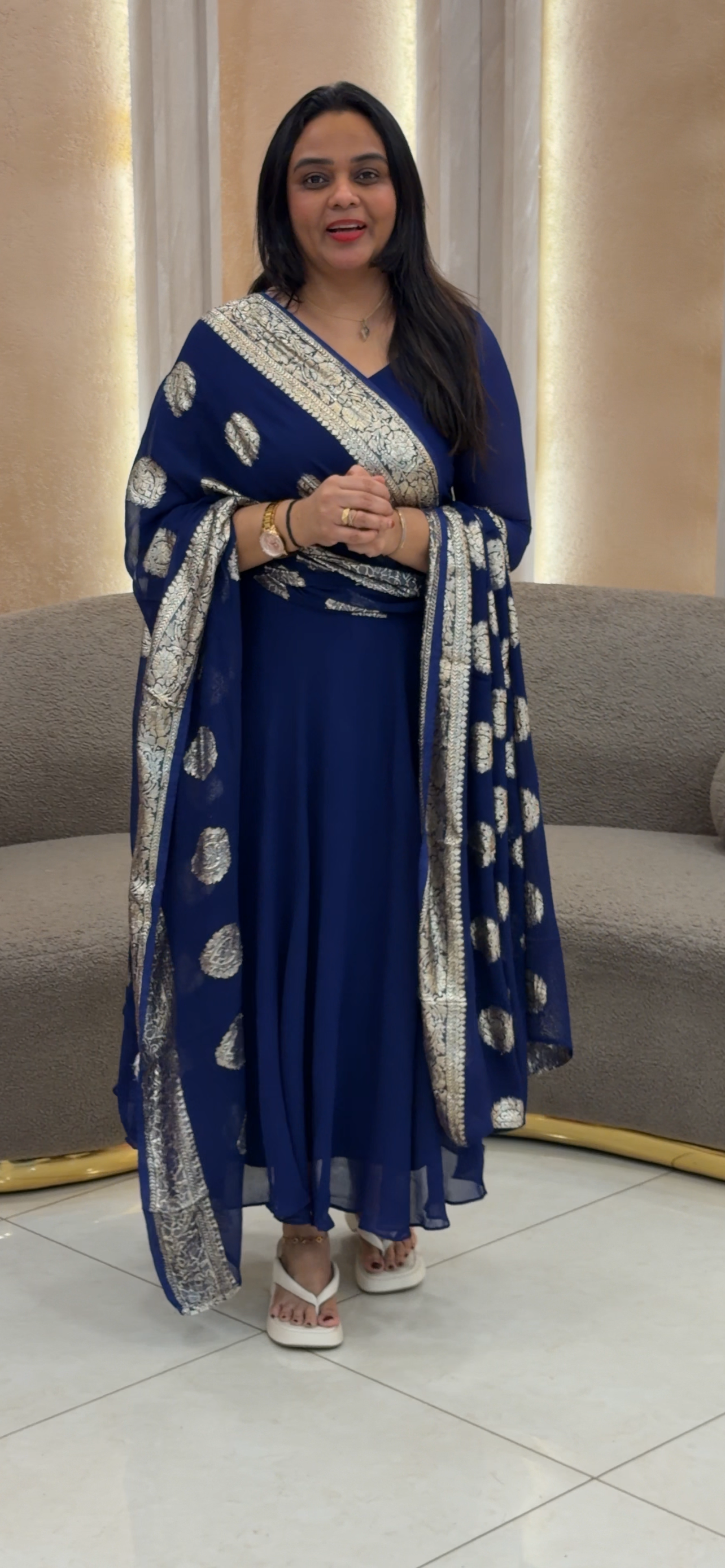 IHA'S IN- HOUSE VISCOSE ANARKALI TOP AND DUPATTA - IHA 32204