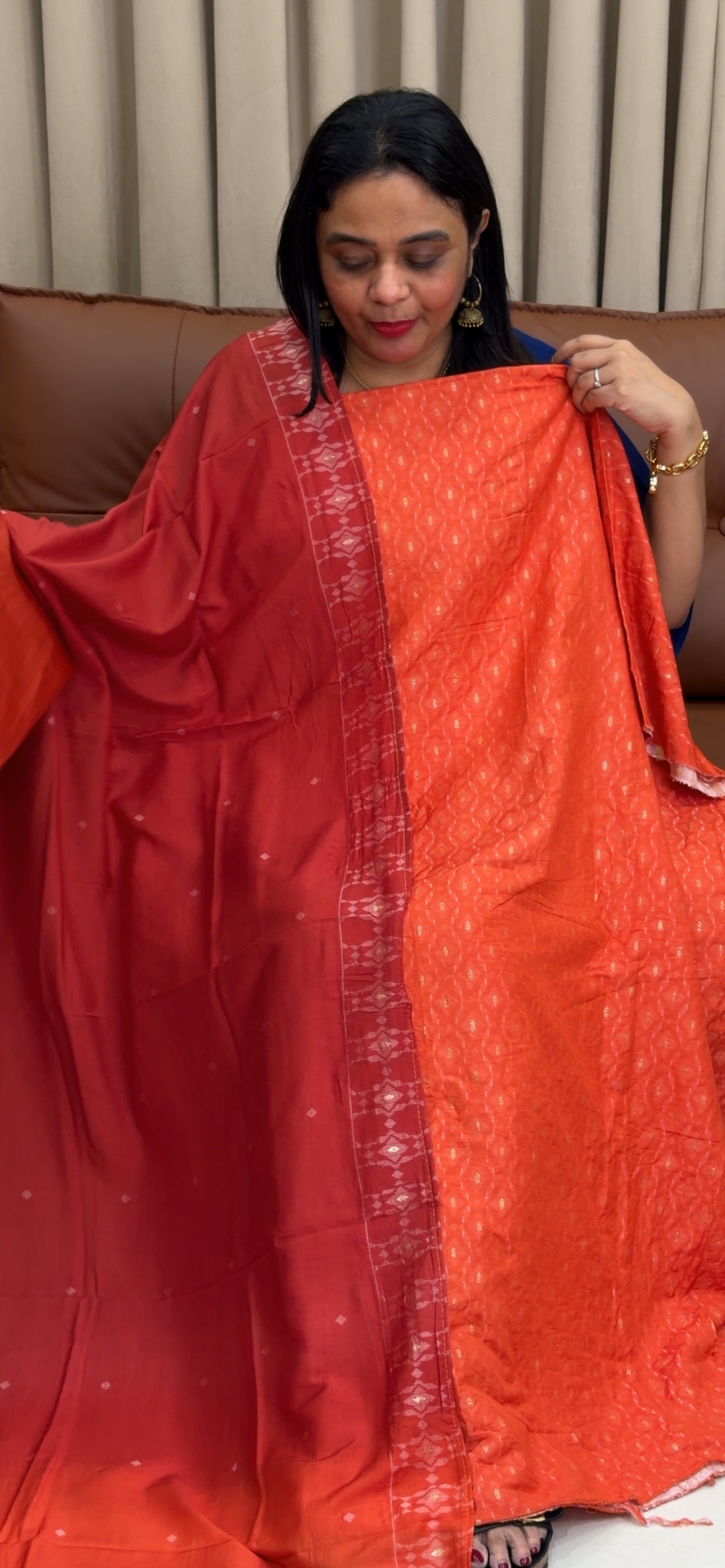 SEMI BANARASI UNSTITCHED SALWAR SUIST - IHA 34079