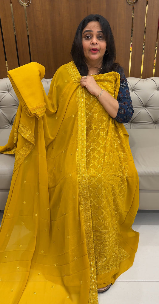 GEORGETTE UNSTITCHED SALWAR SUITS - IHA 26875