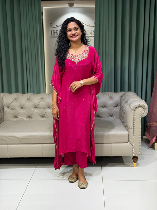 PARTY WEAR KAFTAN TOP AND BOTTOM - IHA 29847